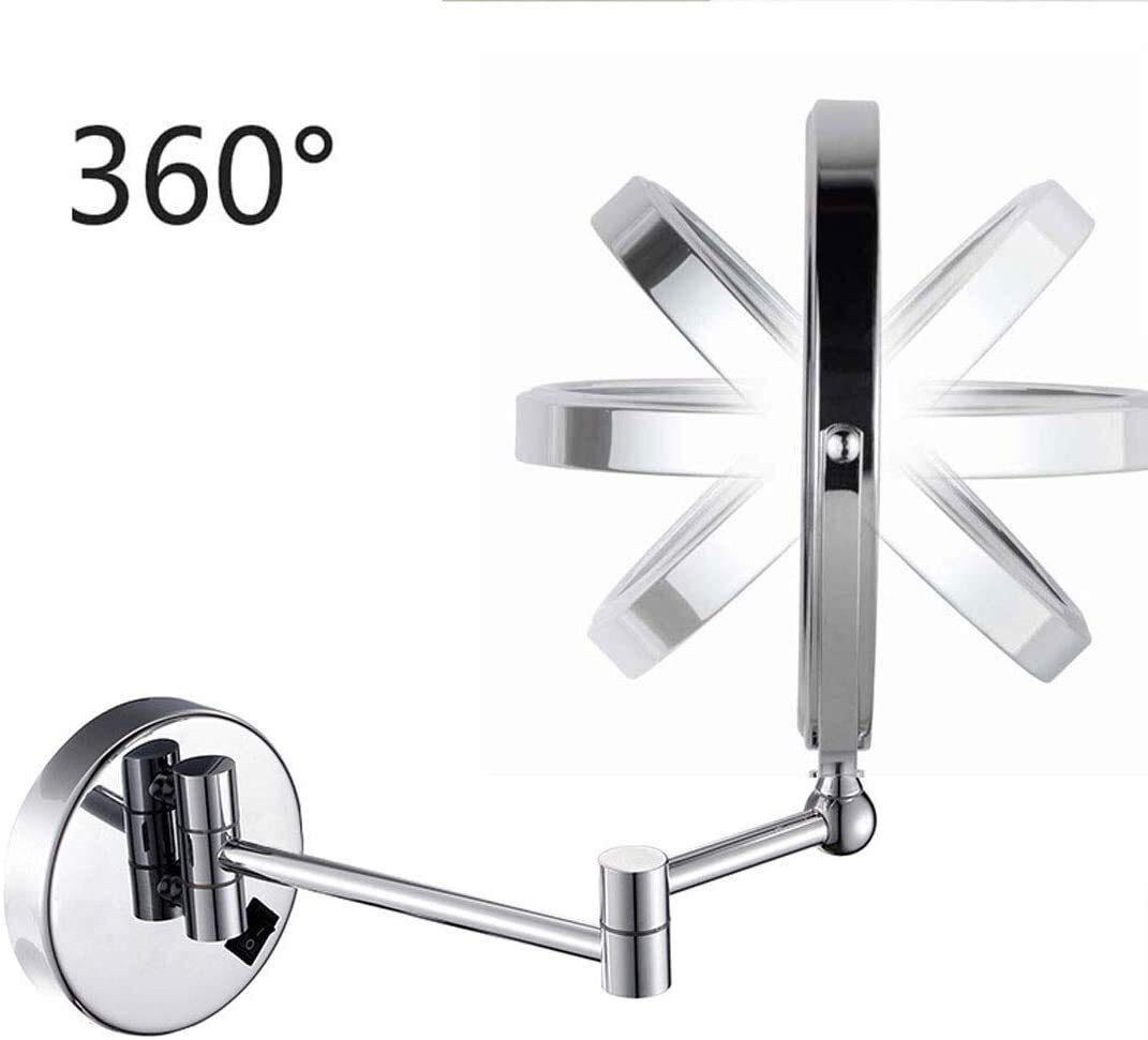 10X Magnifying Makeup Mirror with LED Lights - 8 Inch Double Sided Wall Mounted Vanity Mirror, 360° Swivel for Bathroom, Hotel & Spa - Perfect for Makeup Application, Skincare Routine and Grooming