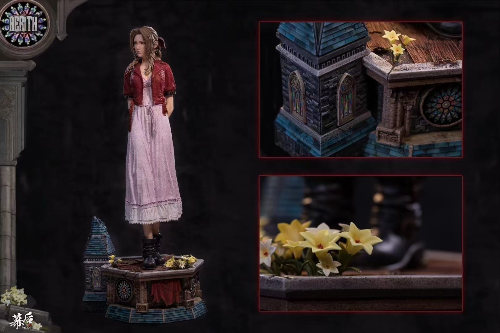 MH Studio Aerith Gainsborough Cosplay Costume - Final Fantasy VII Remake Outfit for Halloween, Anime Conventions & Themed Parties