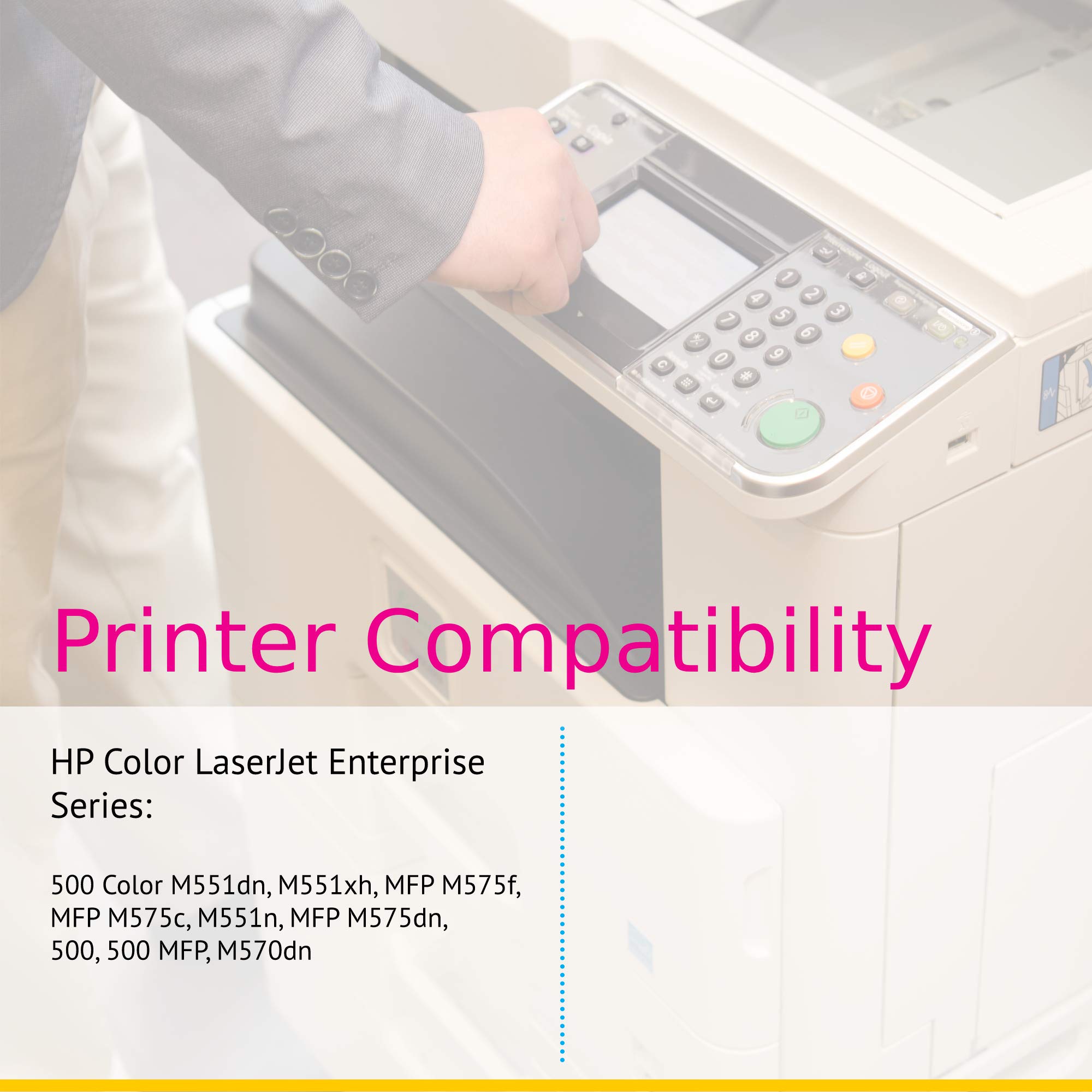 HP 507A CE402A Yellow Toner Cartridge Replacement - Compatible with HP Color PRO 500, M570, M570DN, M575, M575DN, M575C Printers - High Yield Printing for Office & Business Use