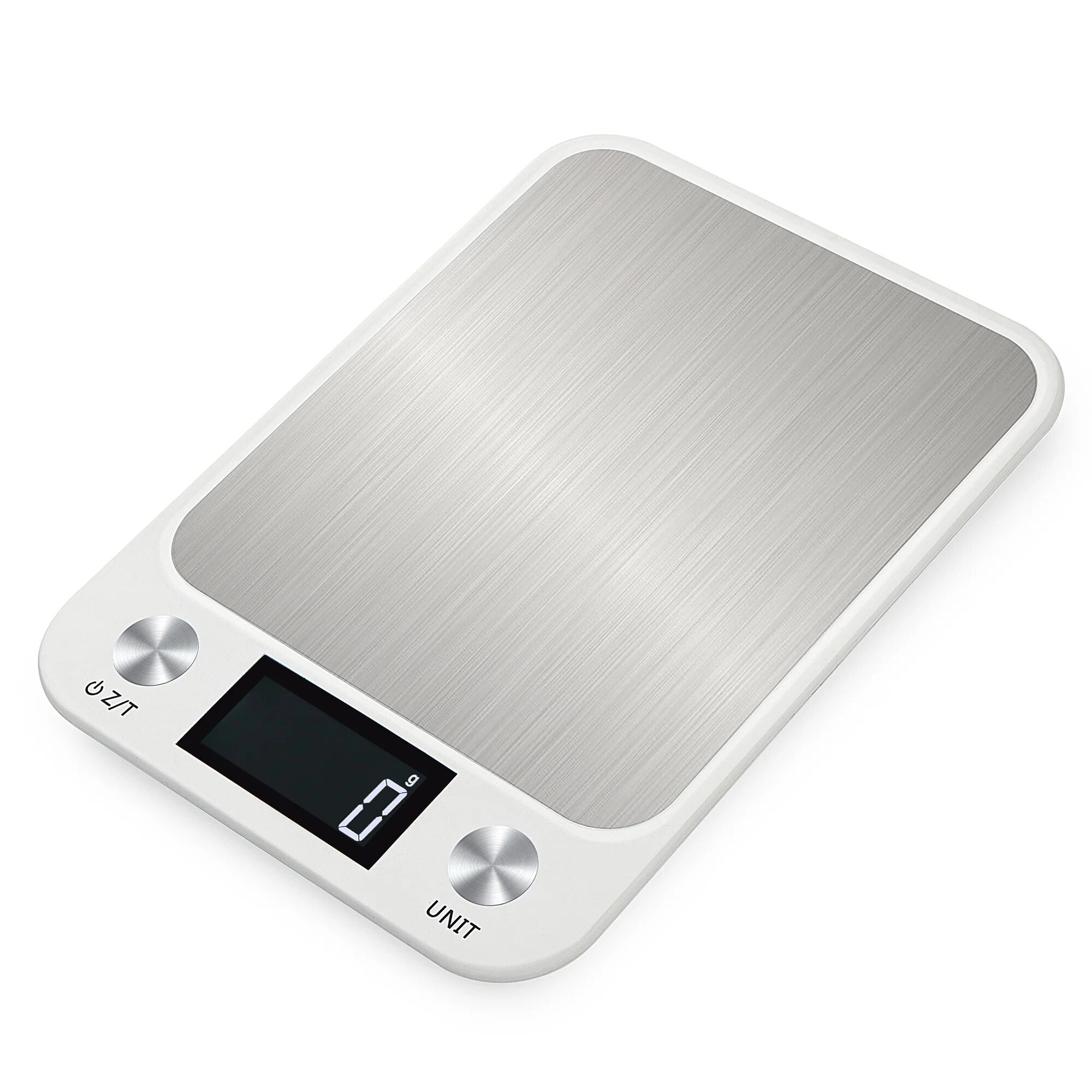 ANYCO Anygleam Digital Kitchen Scale - 15kg/33lb Capacity, Stainless Steel, Precise Weight Measurement for Cooking & Baking (White) - Perfect for Home, Restaurant & Commercial Use