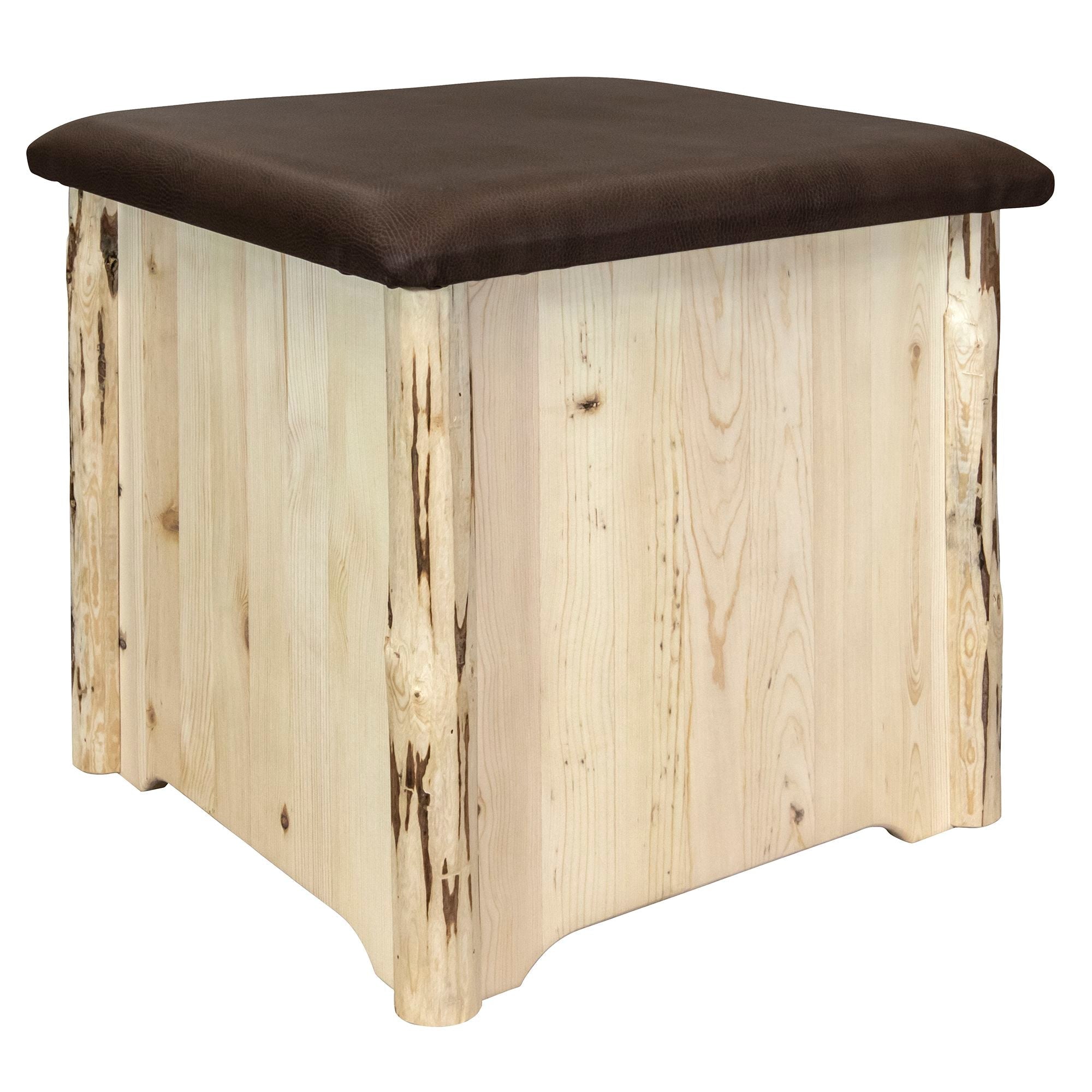 Montana Upholstered Storage Ottoman with Saddle Upholstery - Perfect for Living Room, Bedroom & Home Decor