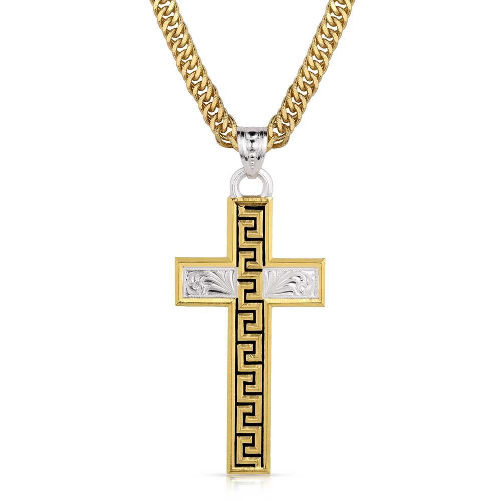 Sunrise Mesa Cross Necklace - Elegant Stainless Steel Pendant for Women - Perfect for Everyday Wear, Gifts & Religious Occasions