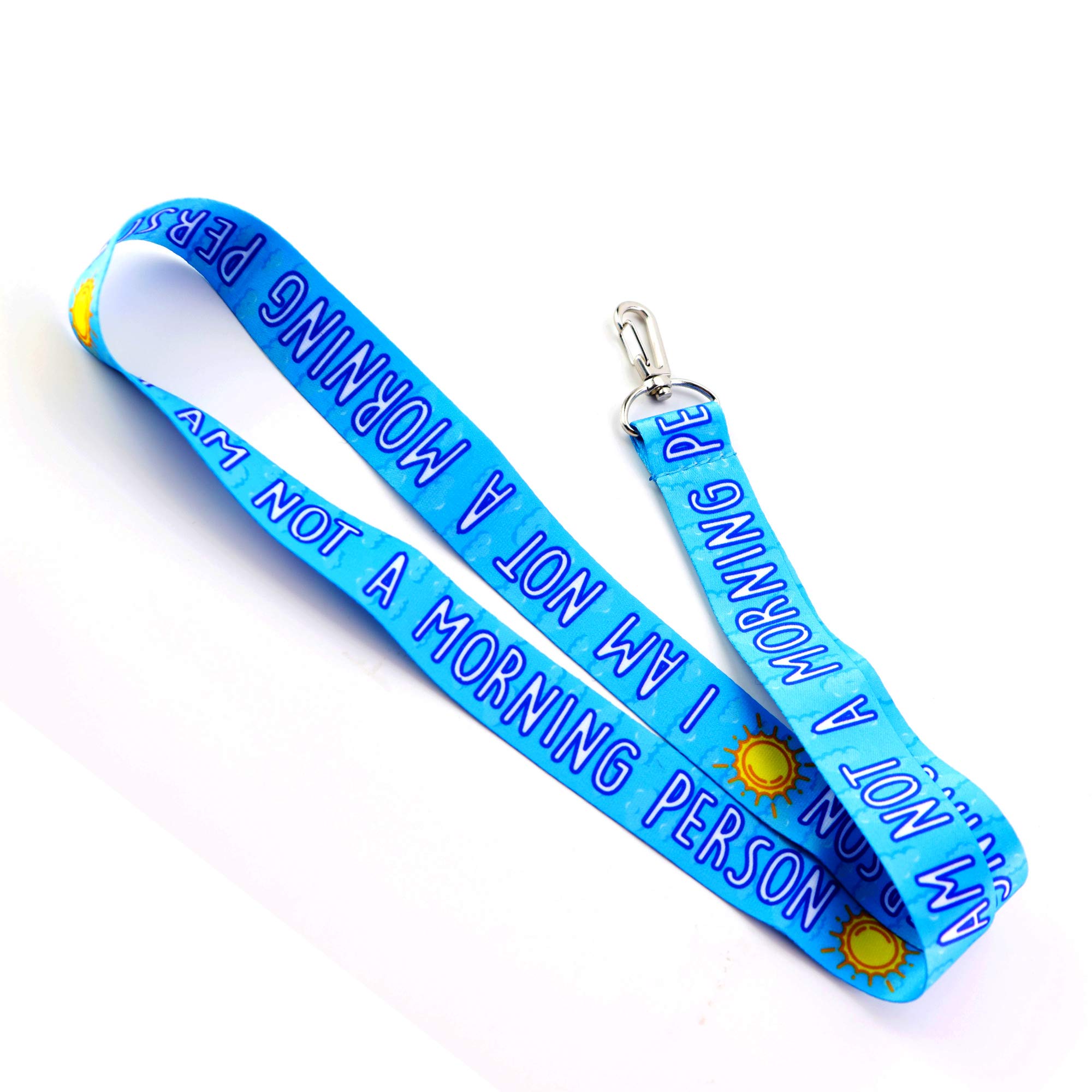 Not a Morning Person Keychain Lanyard - ID Badge Holder for Work & Events