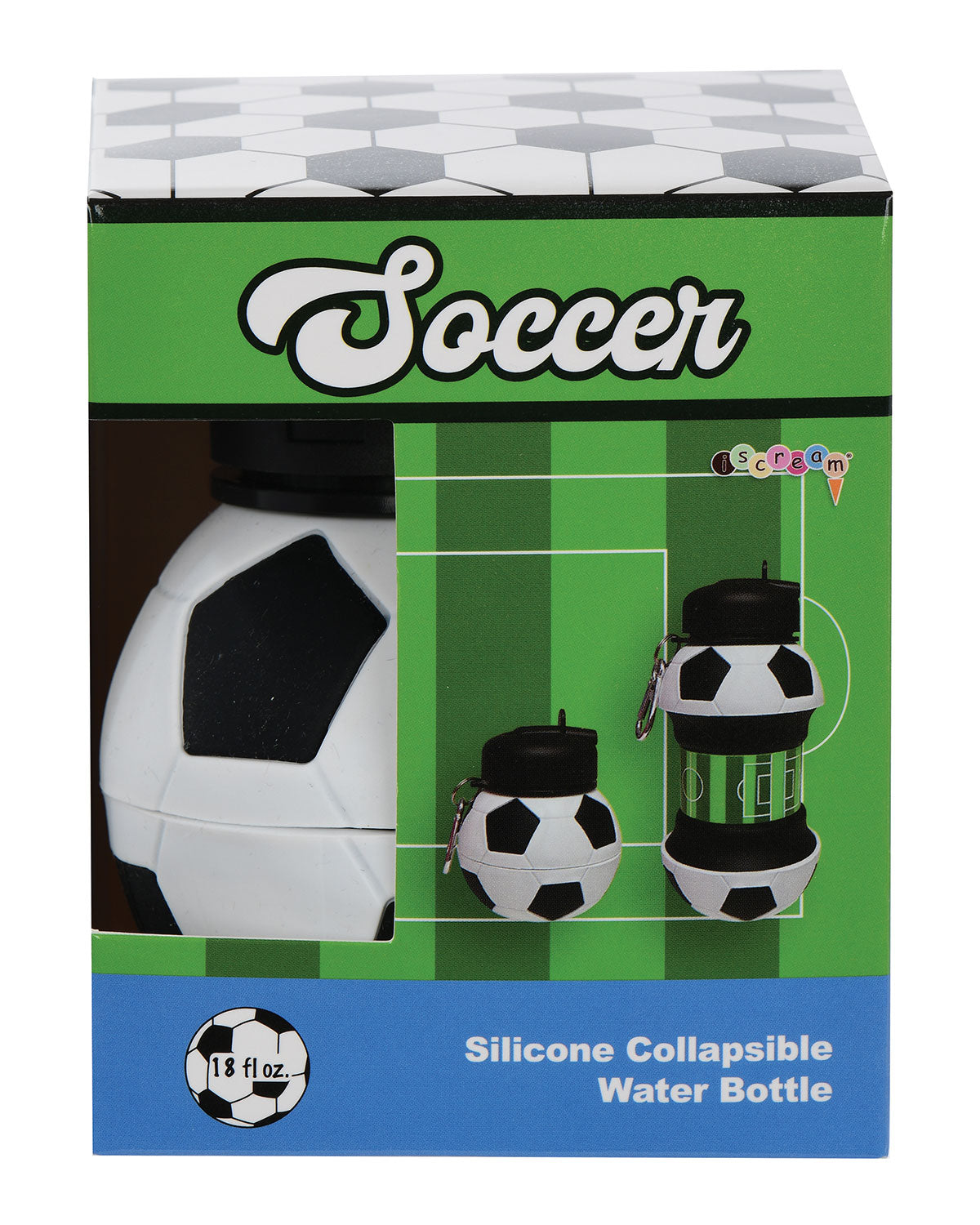 Collapsible Soccer Water Bottle - Leak Proof & Portable Sports Drink Container for Soccer Players, Training, Games & Outdoor Activities