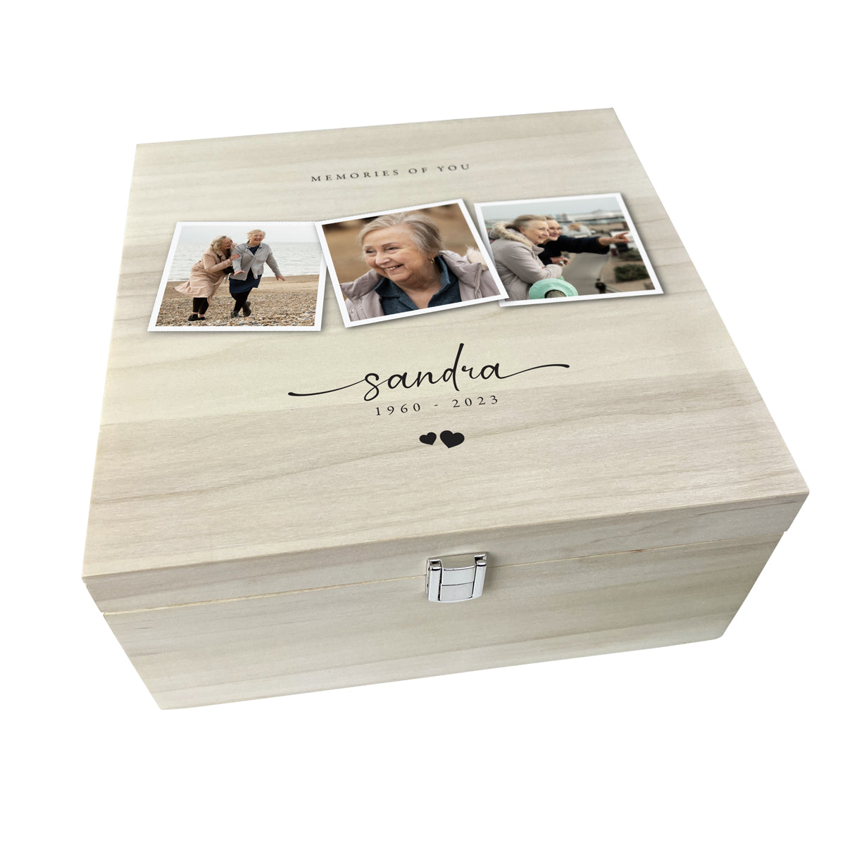 Personalized 28cm Square Luxury Wooden Memorial Photo Keepsake Memory Box - Perfect for Cherishing Loved Ones' Memories, Wedding Anniversaries & Family Heirlooms