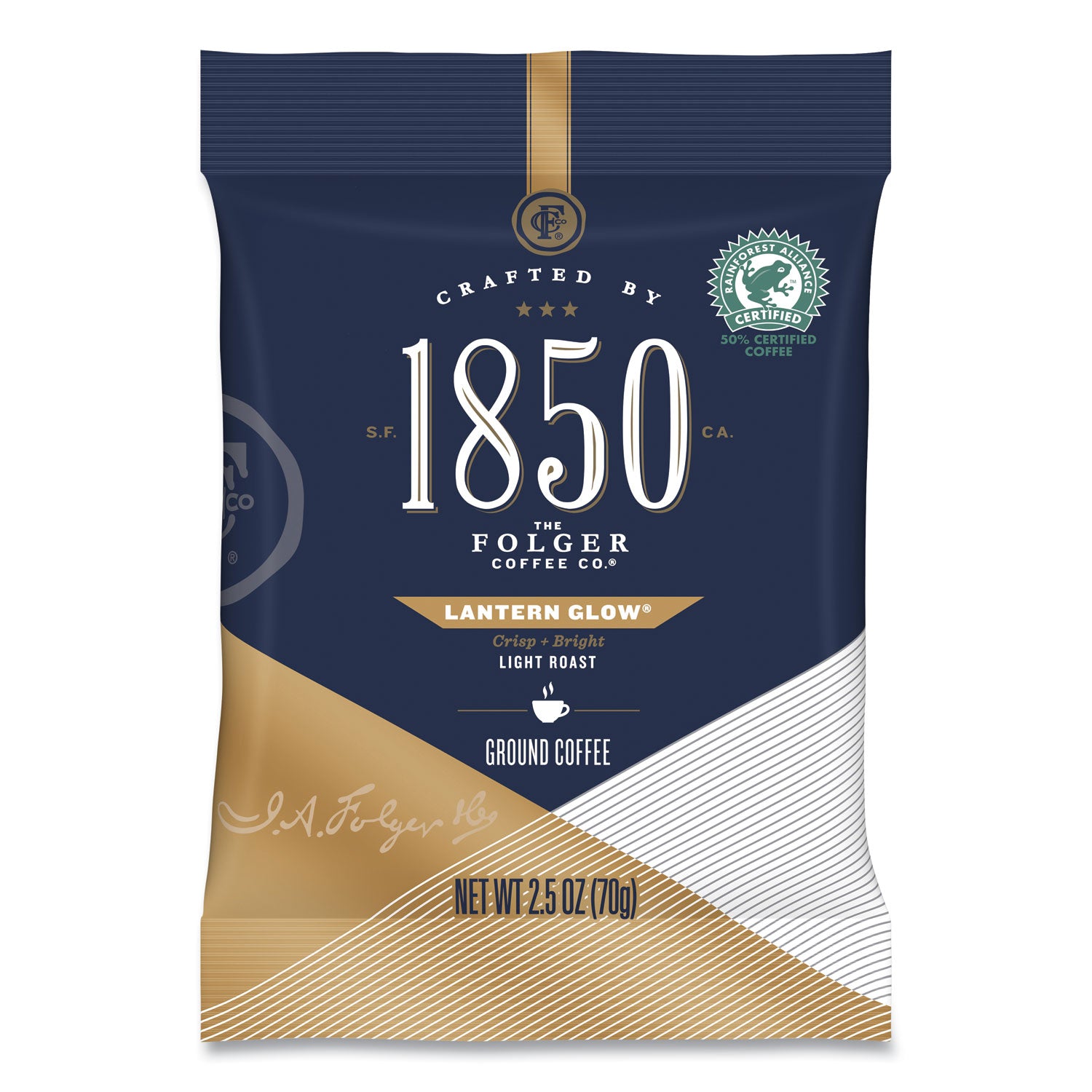 1850 Coffee Fraction Packs - Lantern Glow Light Roast (2.5 Oz, 24 Packs/Carton) | Premium Single-Serve Coffee for Camping, Office & Home Brewing | Convenient Portable Coffee Packets