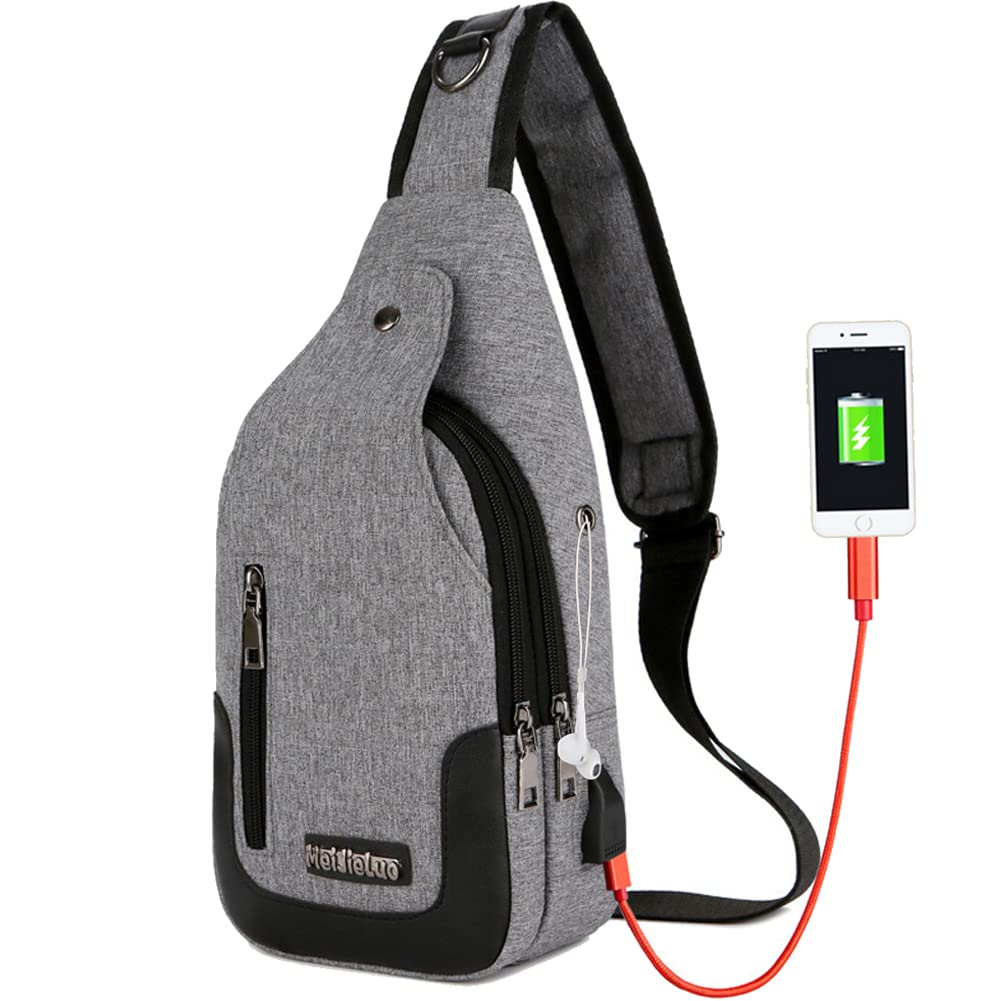 Lightweight Travel Gym Bike Sling Bag - Water-Resistant Shoulder Backpack with USB Charging Port for Men & Women | Perfect for Cycling, Workouts, Commuting & Day Trips