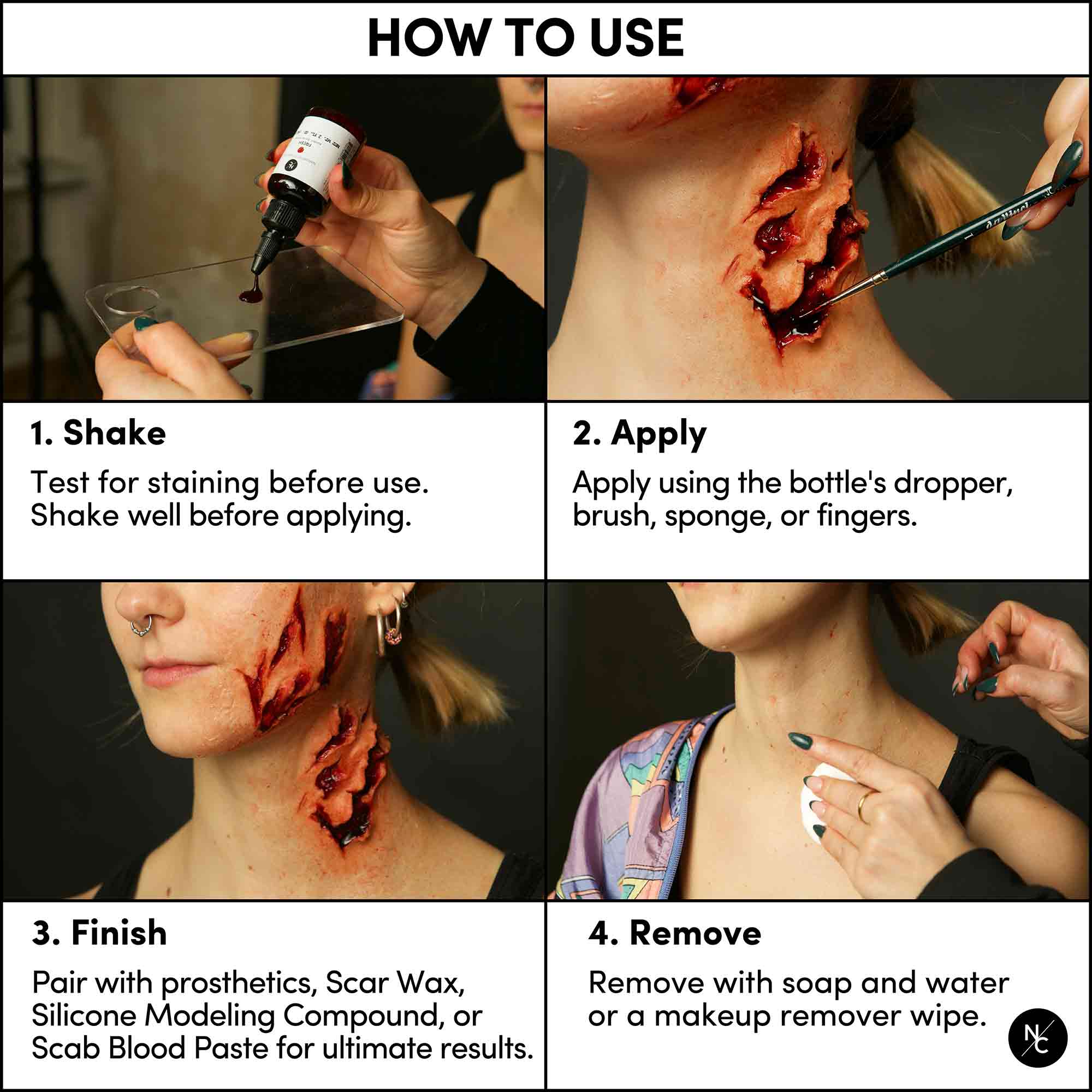 Ultra Realistic Alcohol Drying Blood - 16.9 fl.oz (500ml) Fake Blood for Halloween, Theater Makeup & Special Effects - Dries to Touch for Realistic Wounds & Scenes