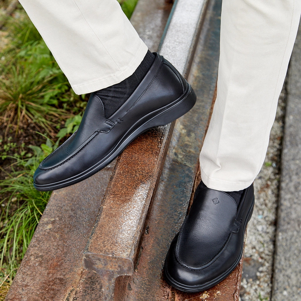 Premium Genuine Leather Loafer Shoes for Men - Classic Obsidian Black Slip-On Comfortable Casual Dress Shoes | Perfect for Office, Business, Wedding & Daily Wear
