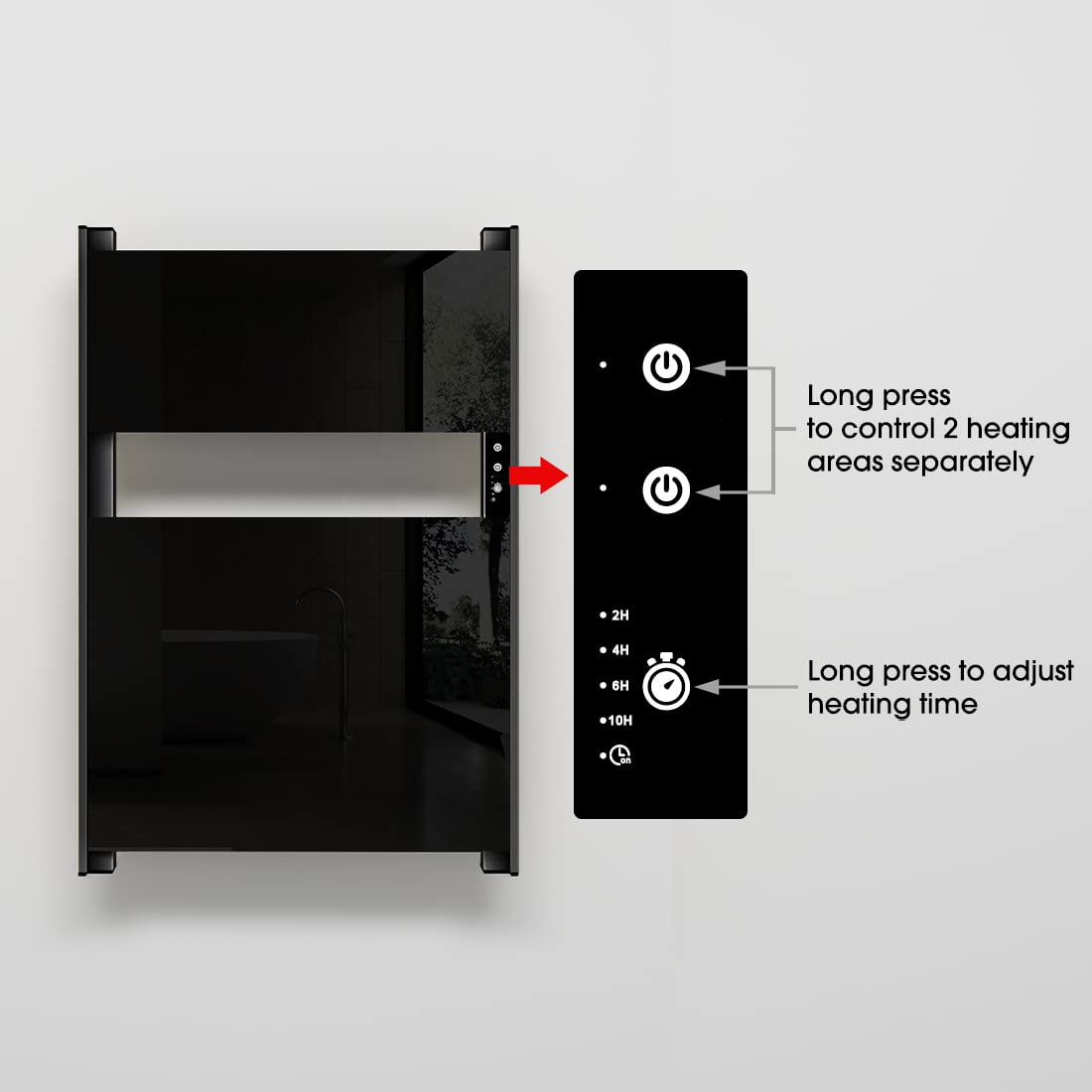 Electric Towel Warmer for Bathroom - 26.8 x 18 Inch Wall Mounted Heated Towel Rack with Timer & Black Tempered Safety Glass - Fast Heating Graphene Technology - Perfect for Spa, Luxury Hotels and Cozy Home Bathrooms