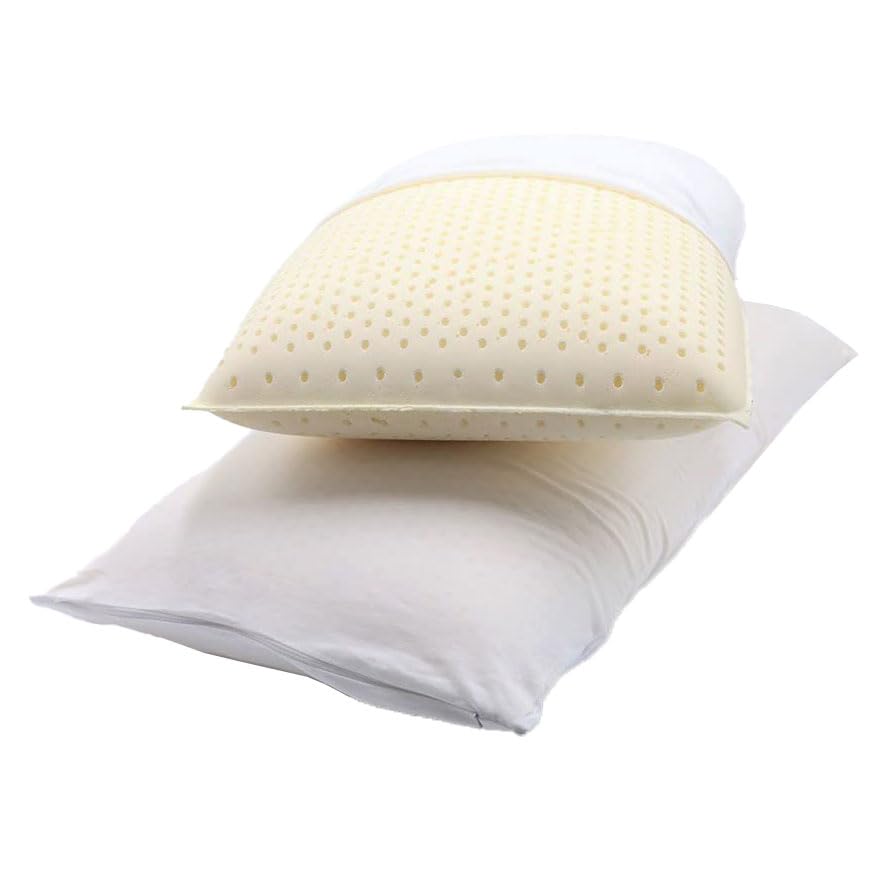 Organic Latex Pillows with GOTS Certified Cotton Cover - 2 Pack Standard Soft Pillows for Neck Pain Relief & Head Support | Ideal for Side, Back & Stomach Sleepers | Hypoallergenic & Breathable for Better Sleep
