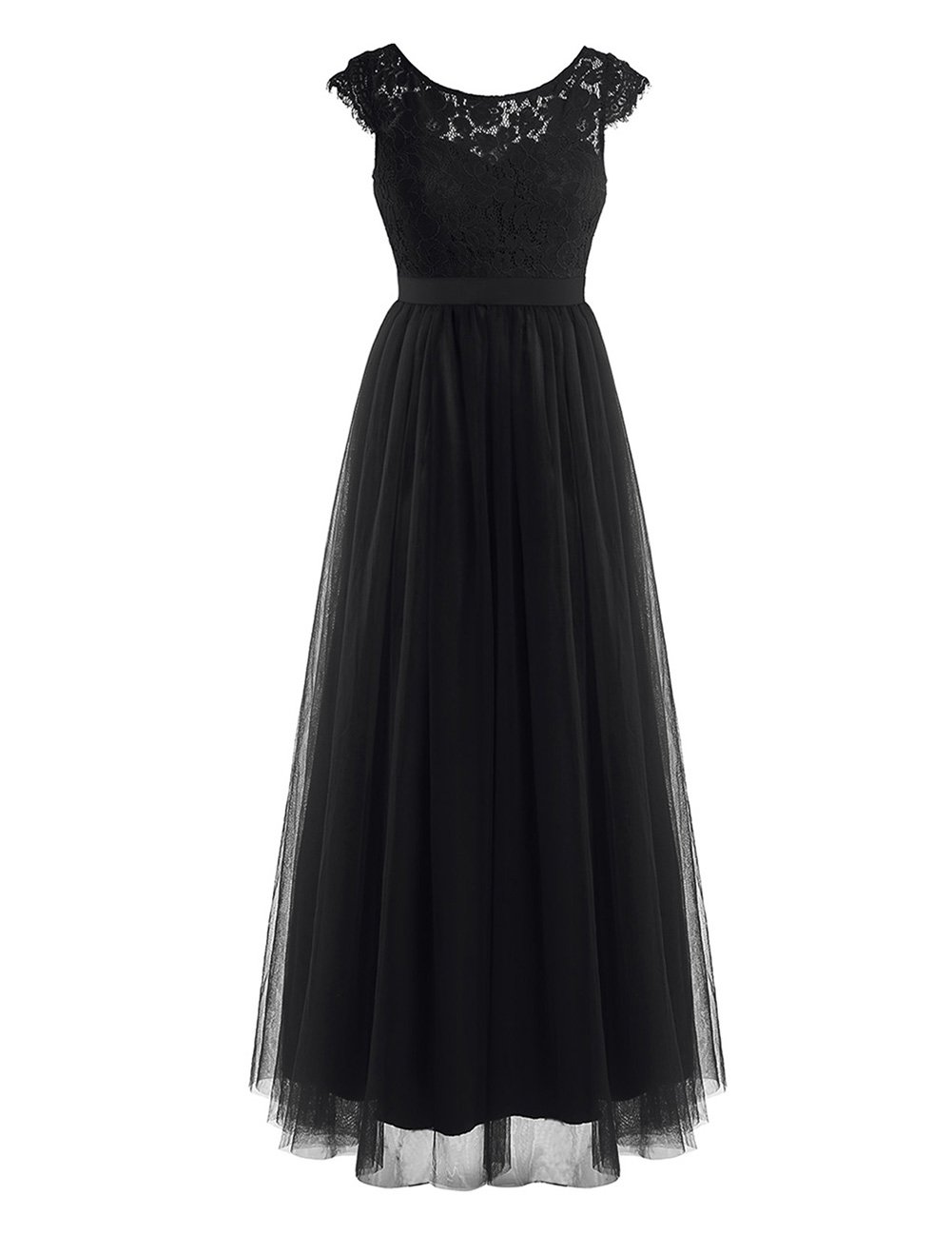 Elegant Crochet Lace Women's Wedding Bridesmaid Dress - Formal Prom Party Maxi Gown for Special Occasions, Evening Events & Romantic Dates