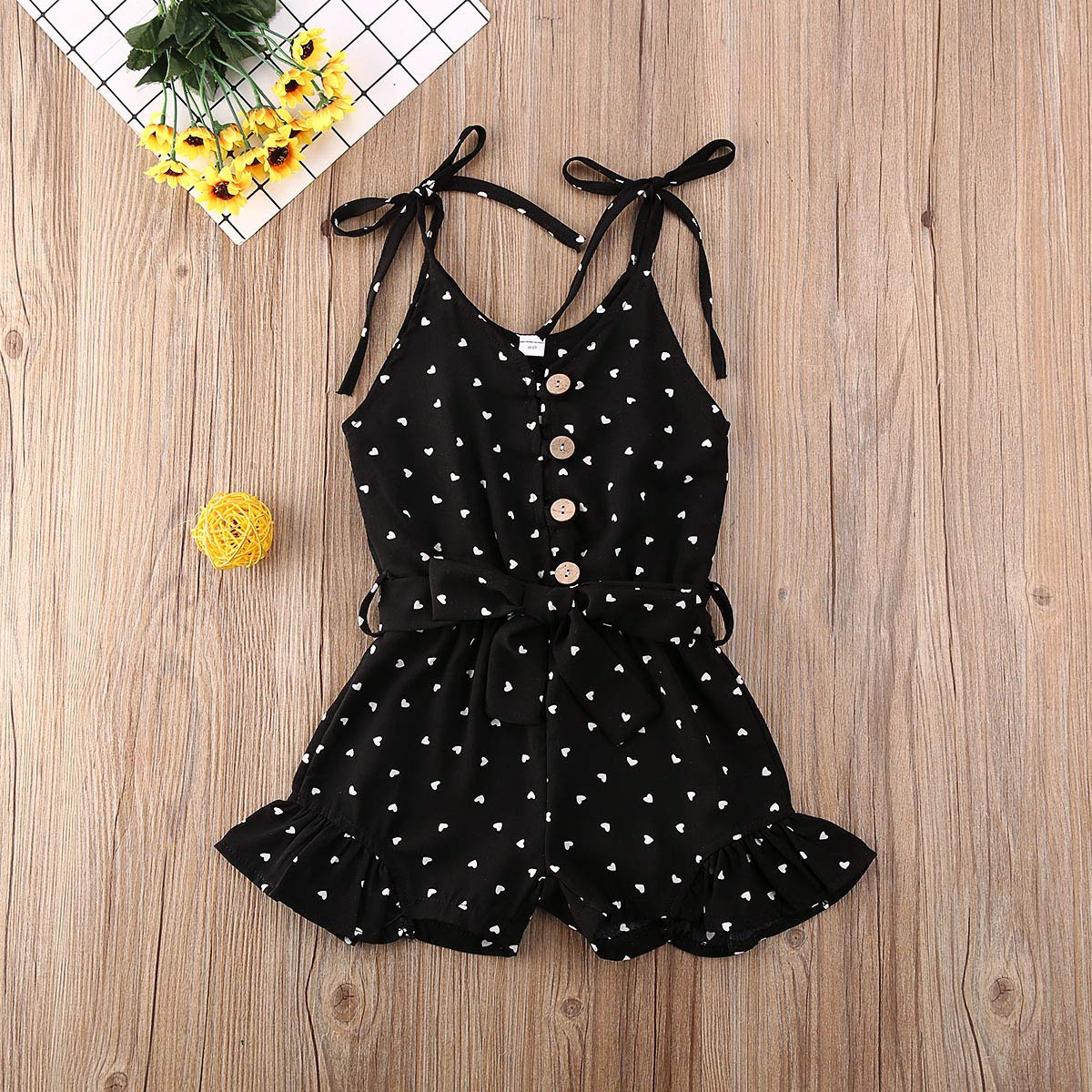 Toddler Baby Girl Sleeveless Halter Jumpsuit Floral Romper Shorts - Summer Outfit for Playtime, Beach & Outdoor Activities