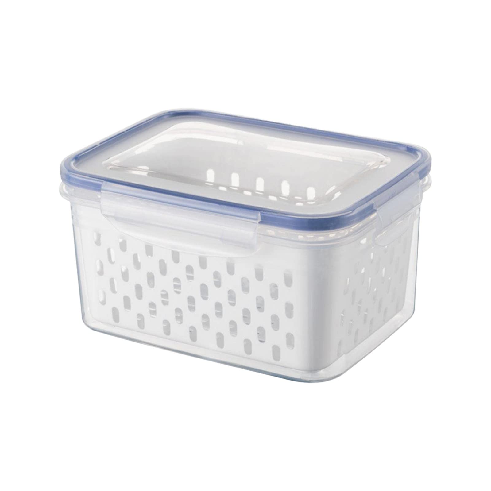BPA-Free 3-in-1 Fruit and Vegetable Storage Containers for Refrigerator - Large Produce Saver with Drain Colander & Lid - Perfect for Fresh Salad, Meat, and Veggie Storage in Kitchen