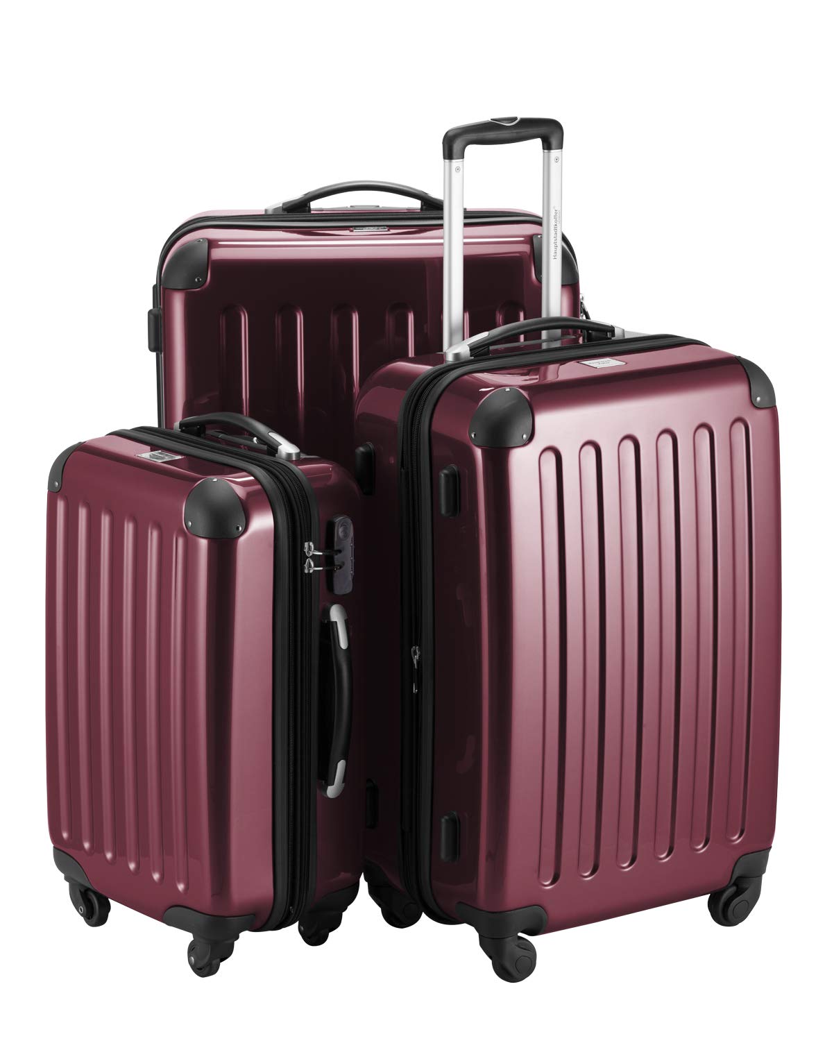 Premium Hauptstadtkoffer 3-Piece Luggage Set - Durable Burgundy Spinner Suitcase for Travel with TSA Lock | Business Trips & Family Vacations