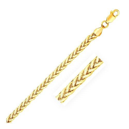 14K Yellow Gold 3.3mm Lightweight Wheat Chain Necklace 20