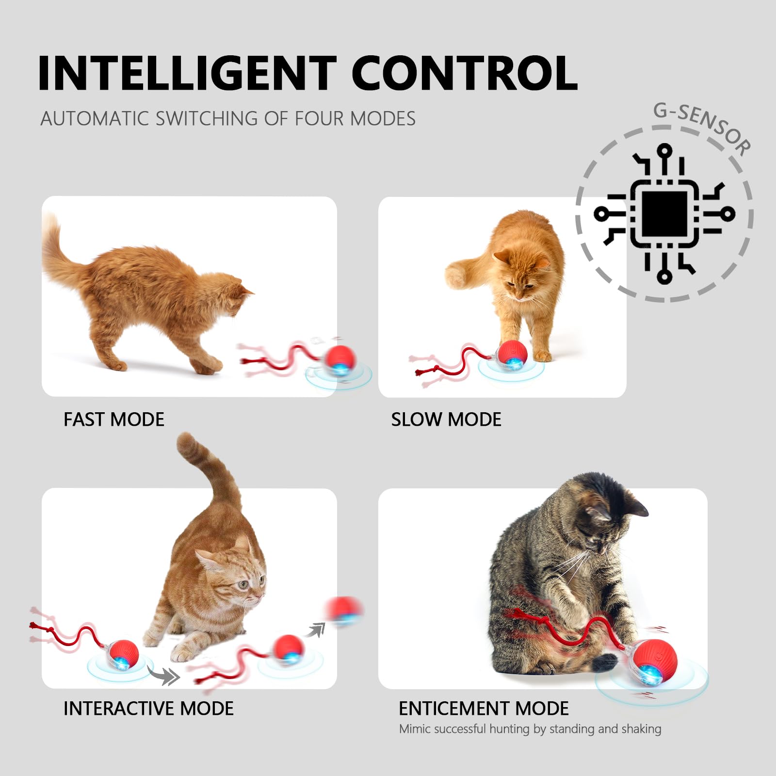 2025 Upgraded Interactive Rolling Cat Toy Ball - 360° Smart Automatic Self-Rolling Pet Toy for Cats & Dogs | Electric Moving Ball for Indoor Kittens & Puppies | Perfect for Playtime, Exercise & Boredom Relief