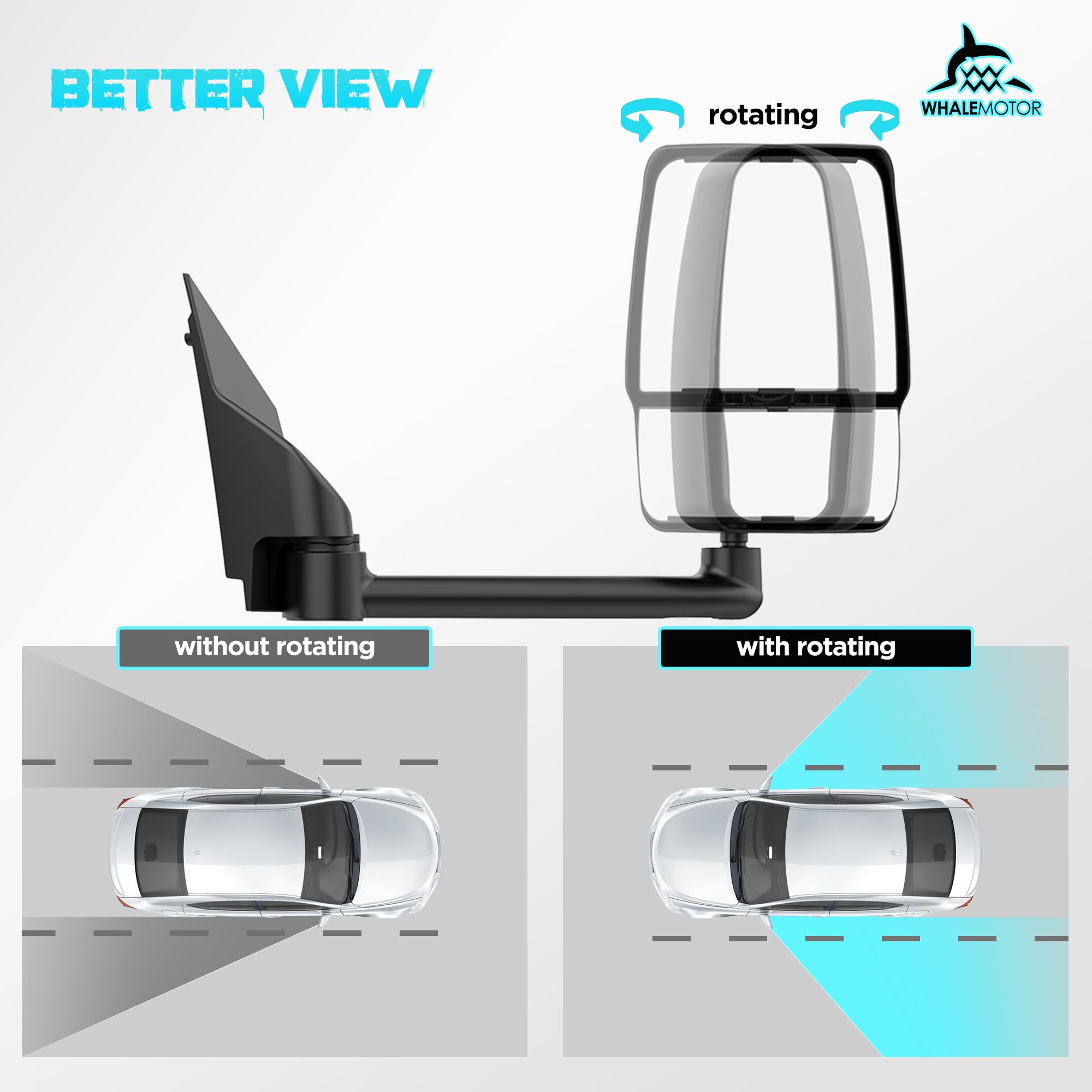 Driver Side Tow Mirror Replacement for 2003-2019 Chevy Express/GMC Savana 1500 2500 3500 - Left Side Manual Folding Adjustable Towing Van Mirrors - Perfect for Towing, Camping & Work Trucks