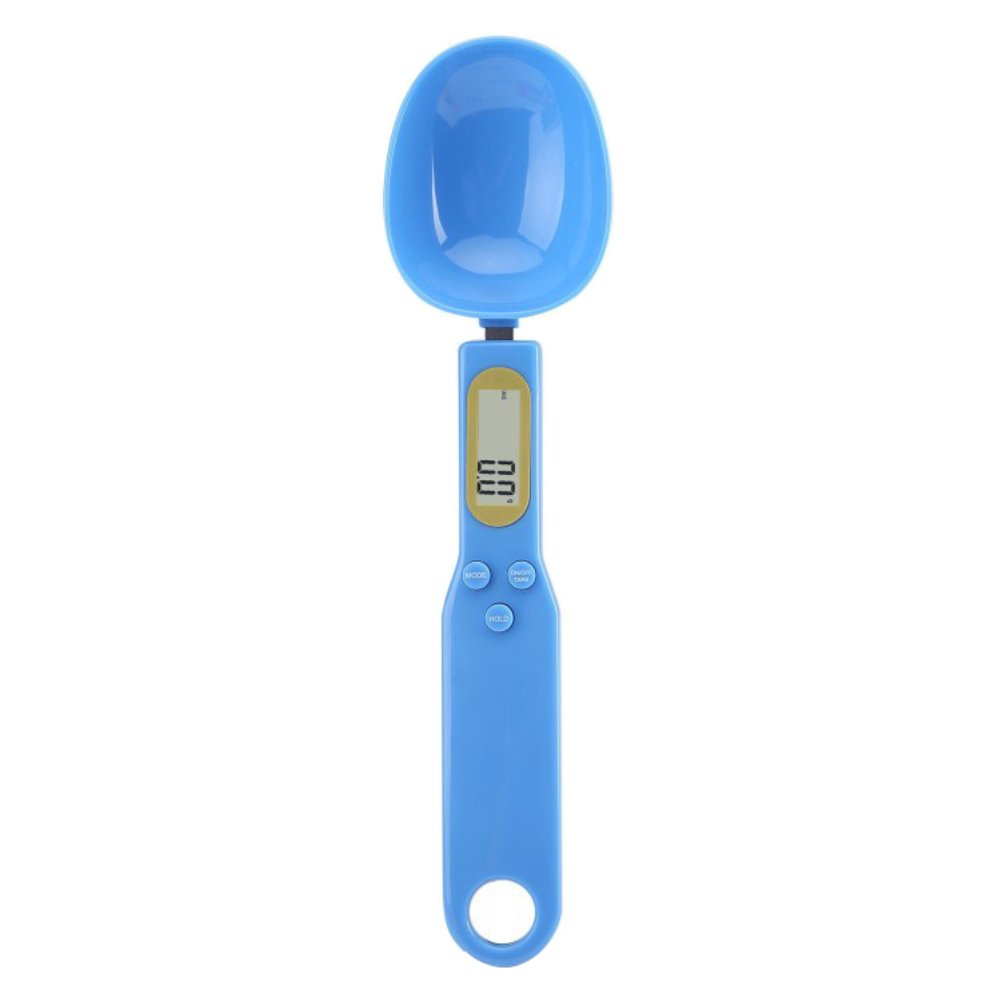Shineweb Digital Electronic Kitchen Scale with Portable Measuring Spoon - Accurate Weighing for Baking, Cooking & Meal Prep - Blue Home Kitchen Supplies