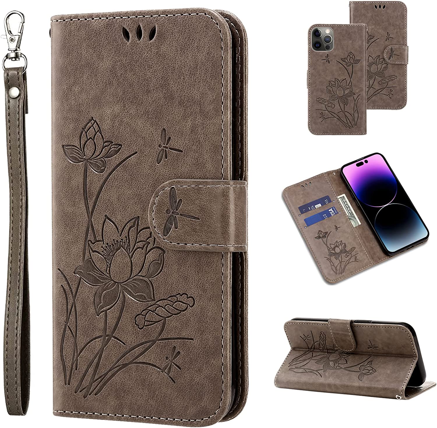 iPhone 14 Pro Max Case with Wallet & Kickstand - Premium Slim Leather Cover for Phone Protection - Perfect for Travel, Work & Everyday Use