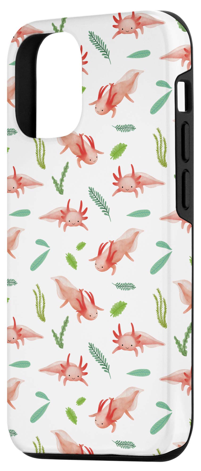 Cute Axolotl Pattern iPhone 12/12 Pro Case - Kawaii Animal Art Phone Cover for Exotic Pet Lovers | Perfect for Daily Use, School, Work & Travel