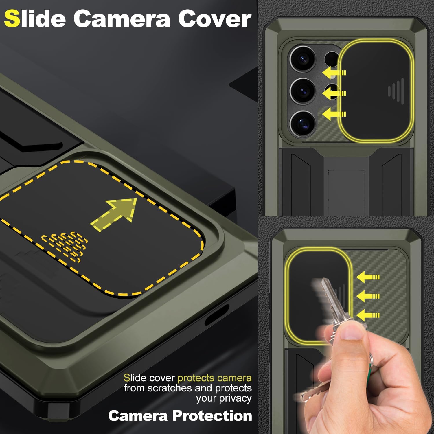 Samsung Galaxy S25 Ultra Heavy Duty Aluminum Case - Shockproof Rugged Cover with Full Body Protection & Wireless Charging Support | Perfect for Construction, Outdoor Adventures & Extreme Sports
