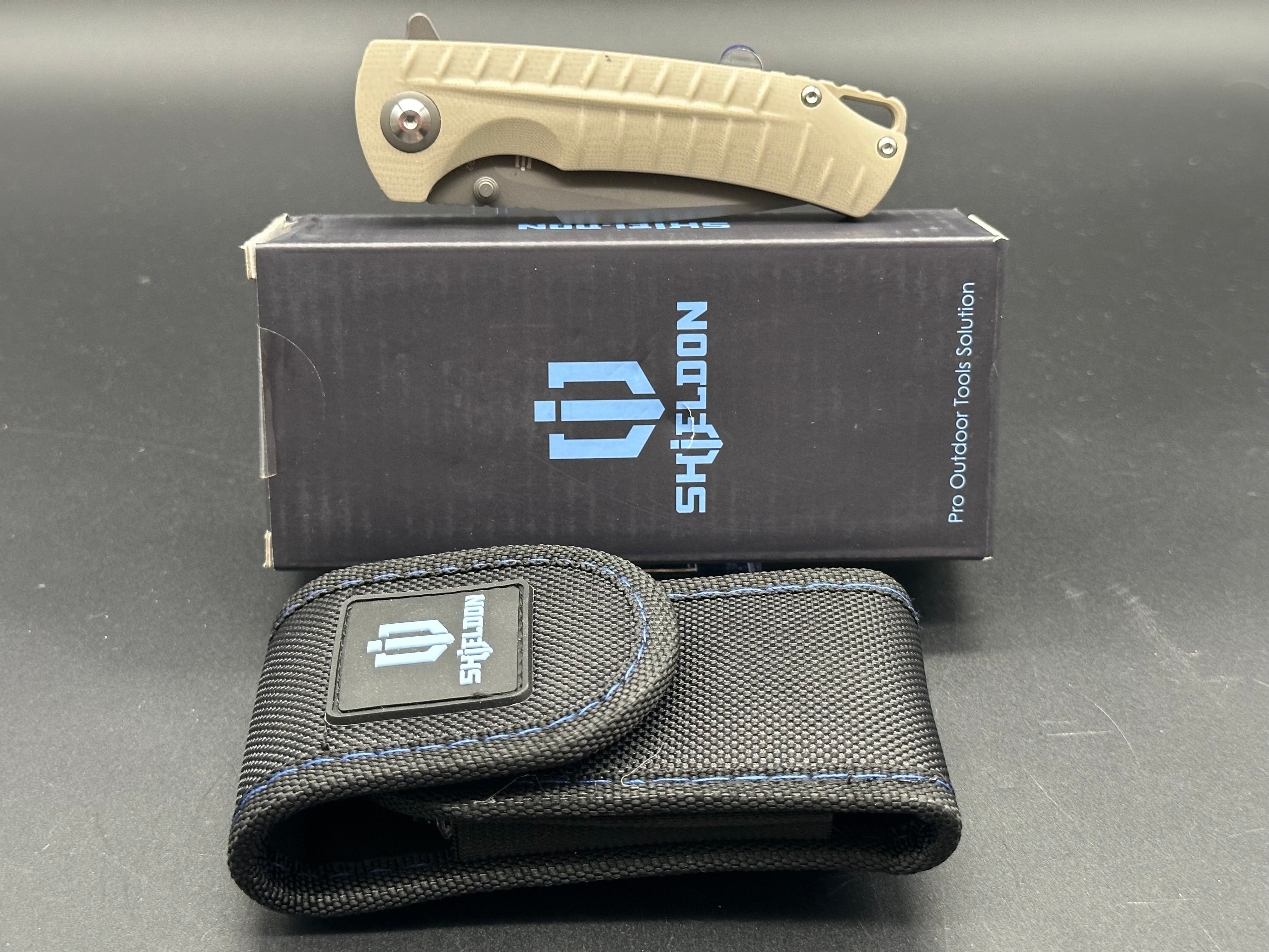 Shieldon Relicanth Tan G10 (3.11 D2) Knife - High-Performance EDC Pocket Knife for Outdoor, Camping & Survival Gear
