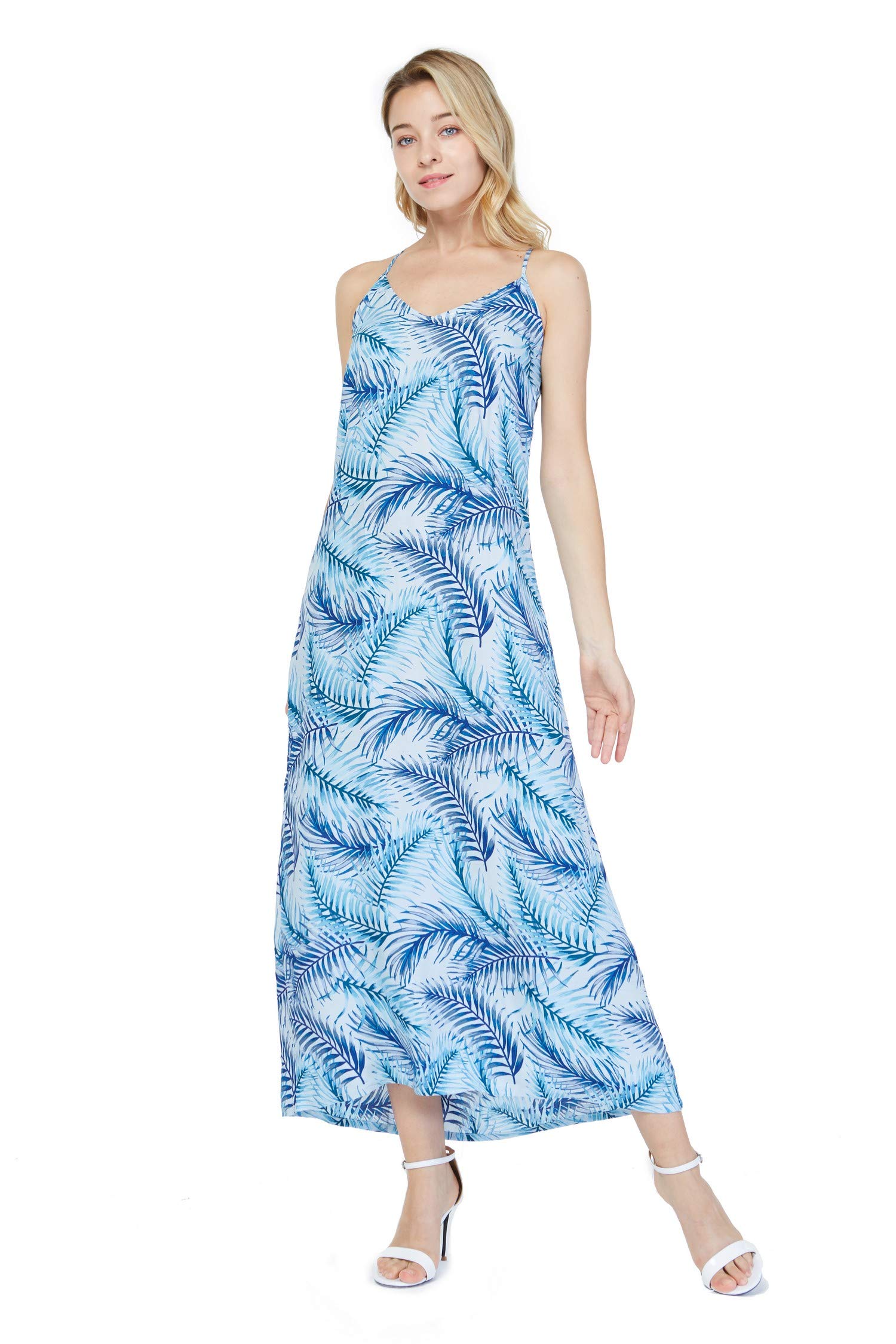 Women's Floral Print Sweetheart Maxi Dress for Hawaiian Luau Party - Beach Wedding, Summer Vacation & Tropical Getaway