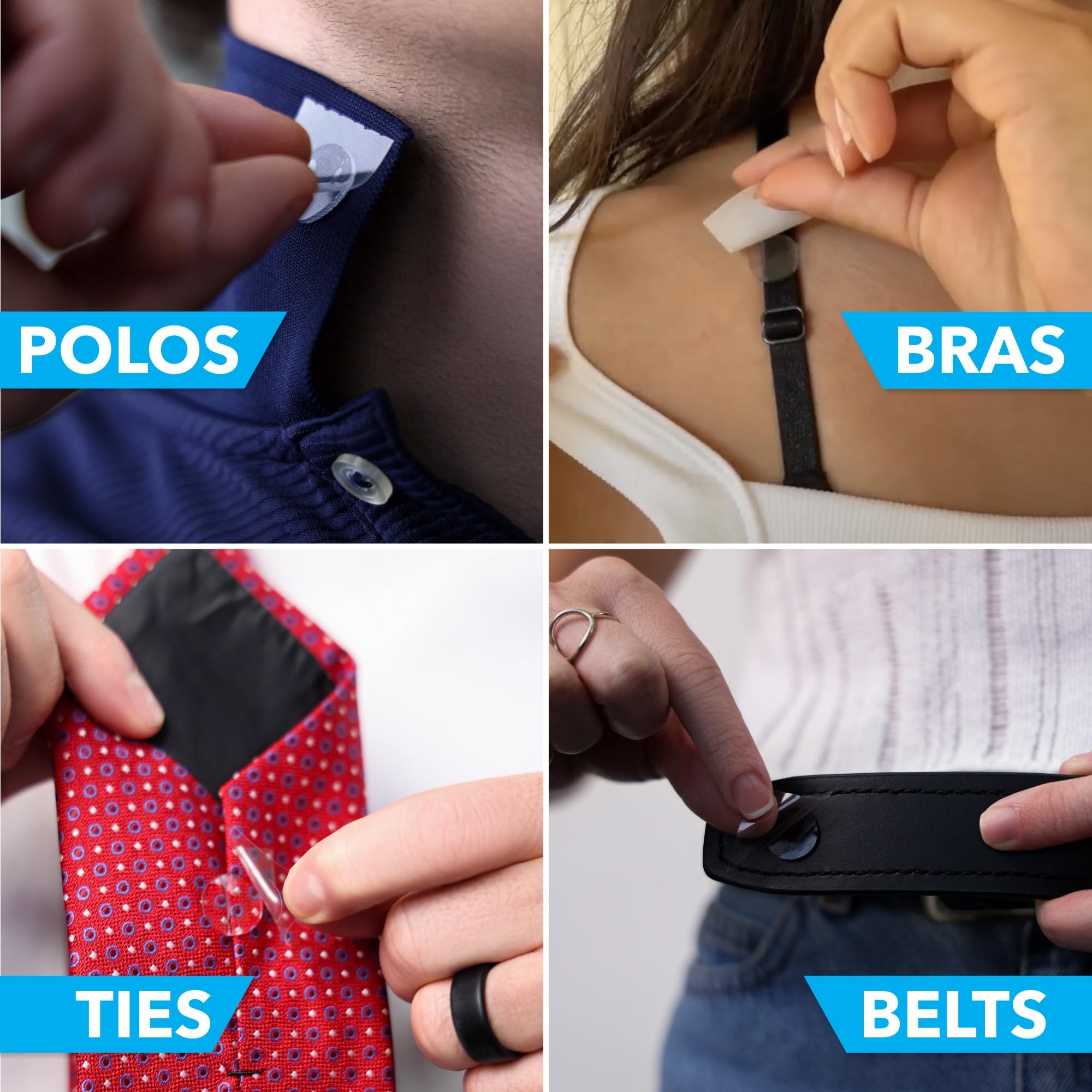 Premium Collar Stays for Men's Dress Shirts & Polos - Plastic, Metal & Magnetic Collar Dots with 24-Hour Hold | Perfect for Business Attire, Formal Events & Office Wear