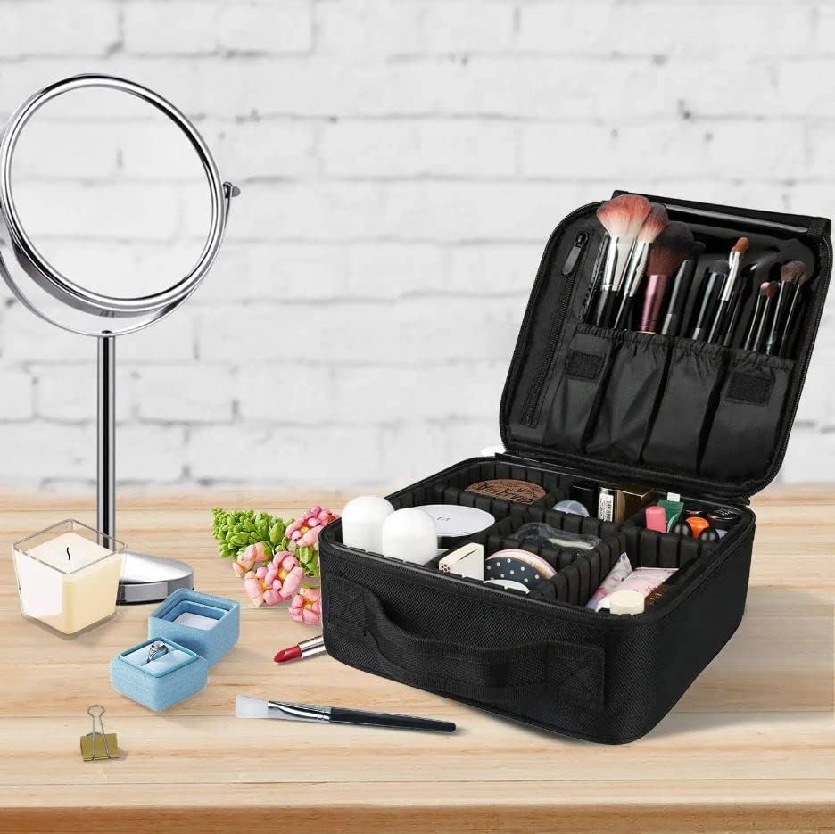 COFIEX Professional Makeup Train Case with Adjustable Dividers - Large Cosmetic Organizer for Women, Travel-Friendly Makeup Storage Bag for Brushes, Toiletries & Accessories - Perfect for Makeup Artists, Beauty Enthusiasts & On-The-Go Touch Ups - Great for Travel, Salon Use & Professional Makeup Kits