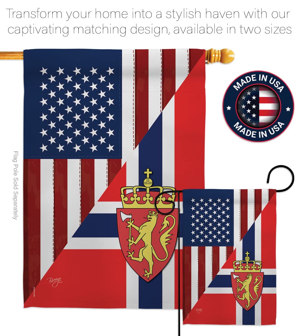 Norway-US Friendship House Flag Set 28x40