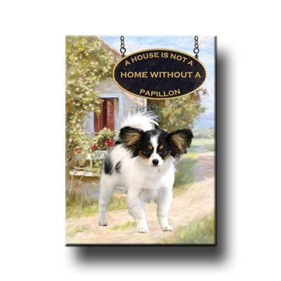 Papillon 'A House Is Not A Home' Fridge Magnet - Cute Butterfly Decor for Kitchen, Office & Dorm - Perfect Gift for Pet Lovers & Home Decor Enthusiasts