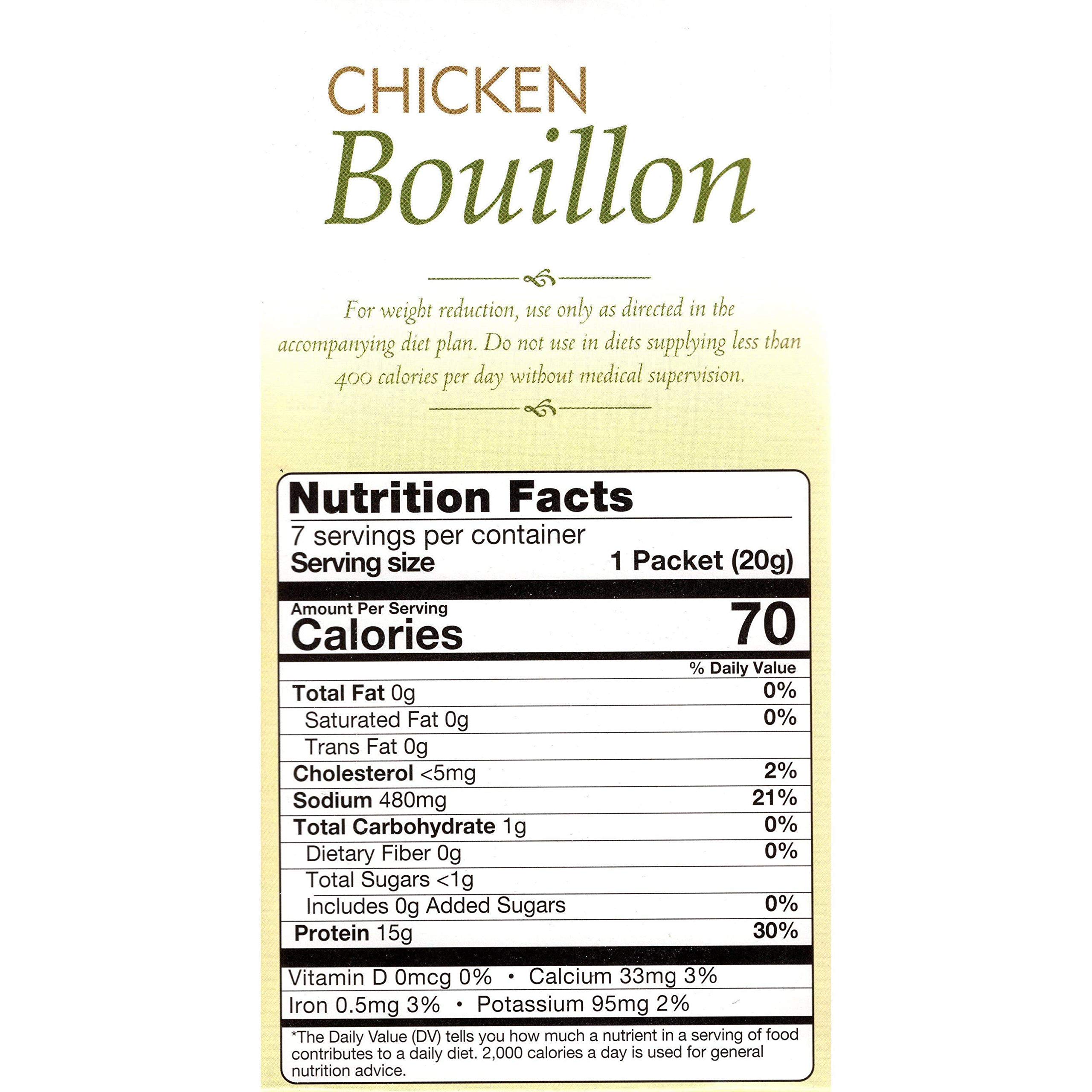HealthSmart High Protein Chicken Bouillon Soup - 15g Protein, Low Calorie & Low Carb, KETO & Ideal Protein Diet Friendly, Fat Free, Sugar Free (7 Count Box) - Perfect for Weight Loss, Meal Prep & Healthy Lifestyle