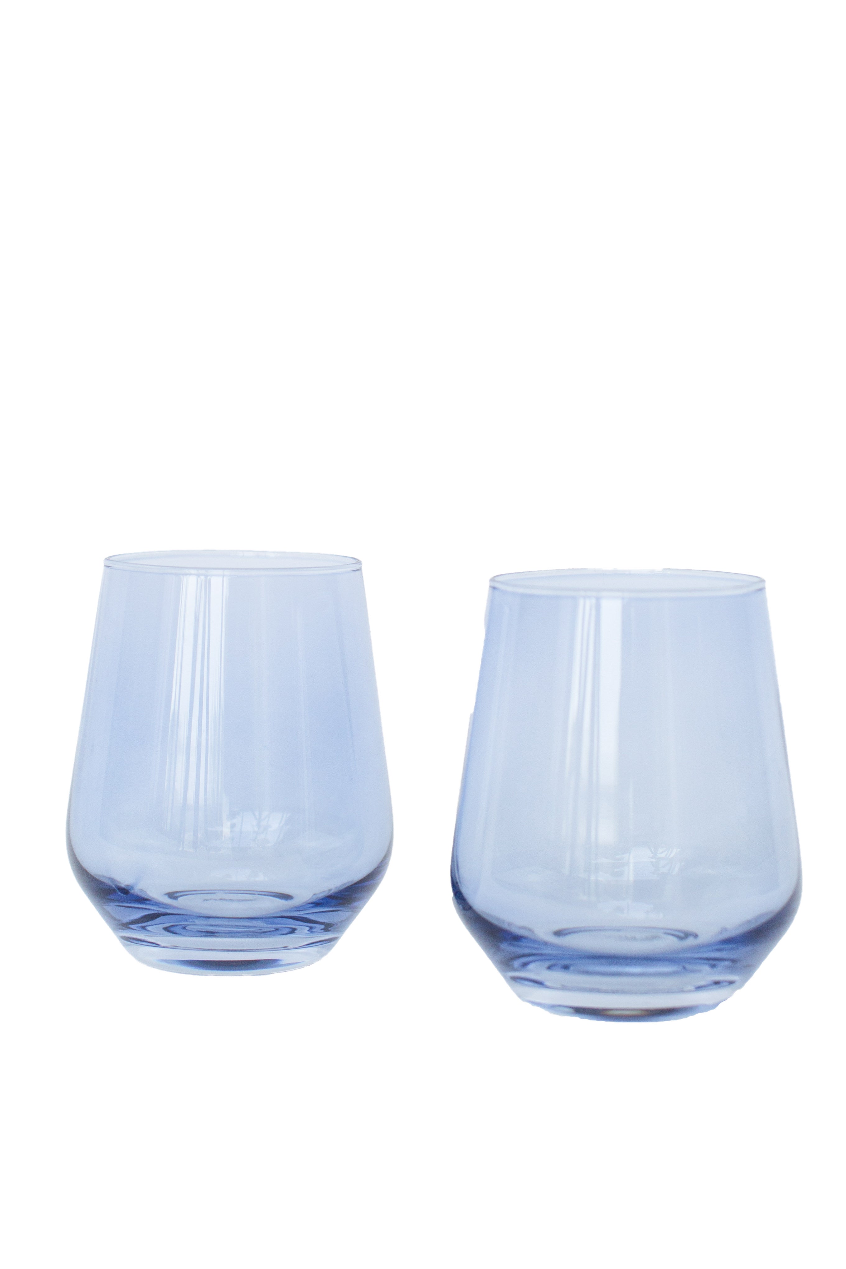 Premium Estelle Colored Stemless Wine Glasses Set of 6 - Cobalt Blue for Parties, Weddings & Home Entertaining