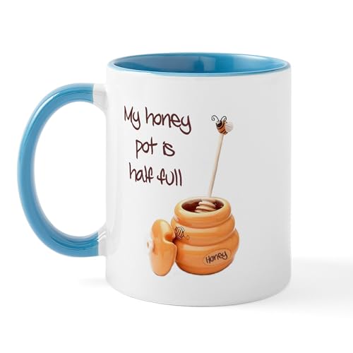 White/Blue Inside - Honey Pot Is Full Mug