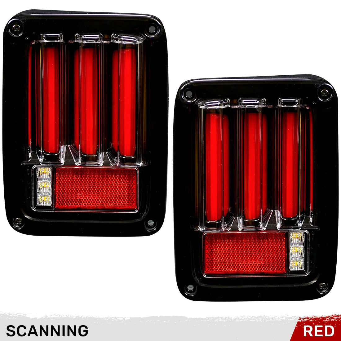 Jeep Wrangler JK 2007-2018 Ultra Bright LED Tail Lights - OLED Bar Style with Multiple Lenses for Enhanced Visibility & Style | Perfect for Off-Roading & Night Driving