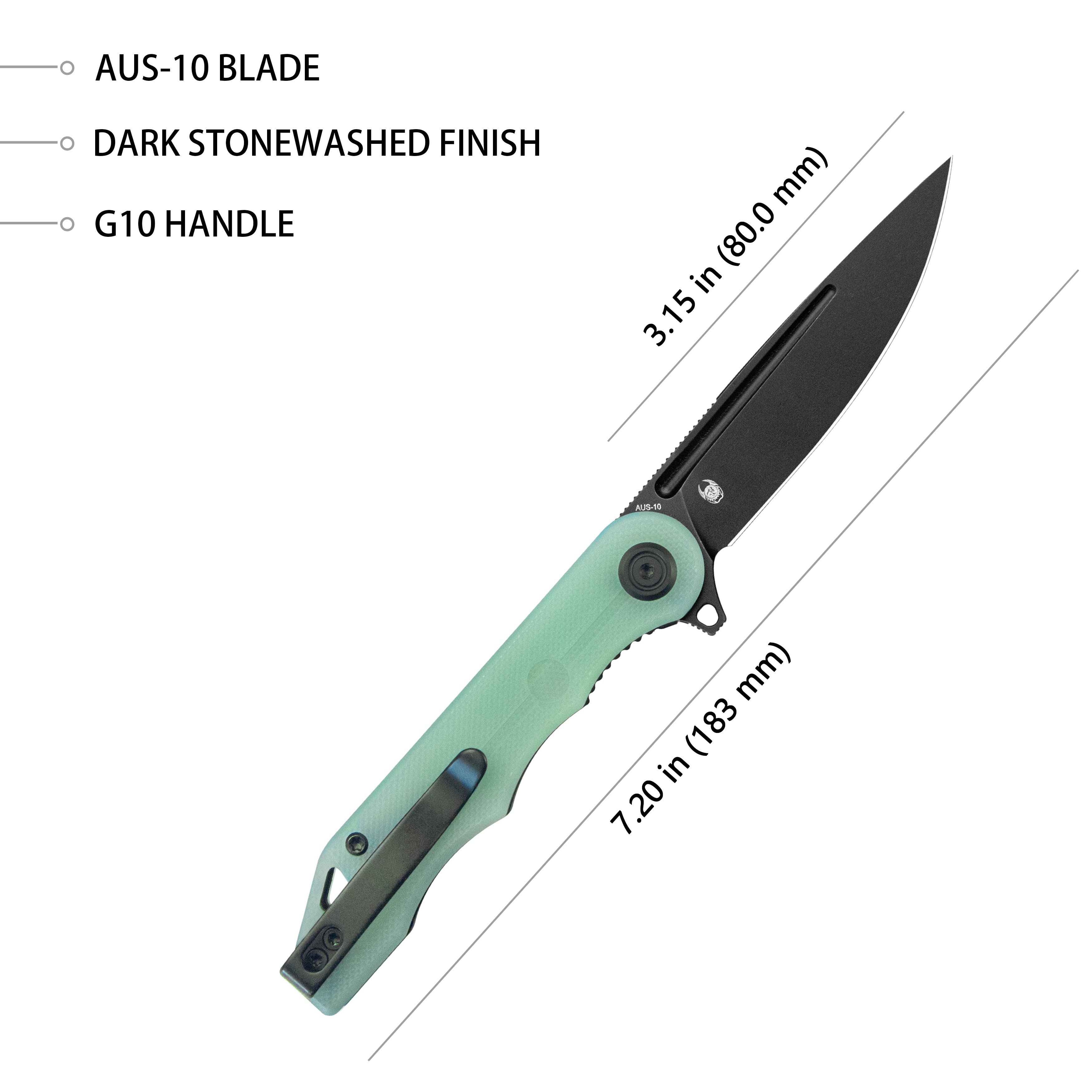 Mizo Liner Lock Flipper Folding Knife - 3.15