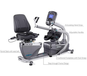 Spirit Adjustable Total Body Recumbent Stepper MS300 - Low Impact Cardio Machine for Home Gym, Rehabilitation & Senior Fitness - Perfect for Small Spaces & Full Body Workouts