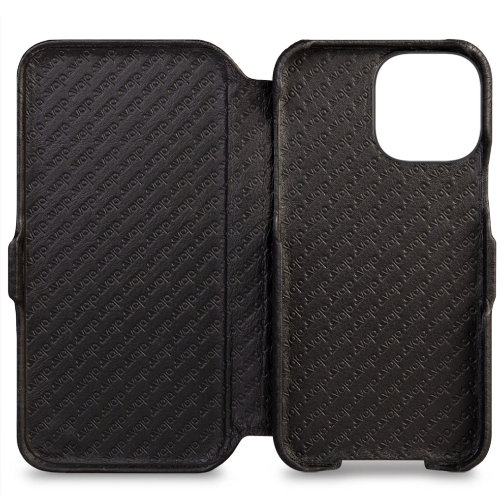 Premium Genuine Leather Folio Case for iPhone 13 Pro Max with MagSafe - Slim Protective Wallet Cover for Business & Travel