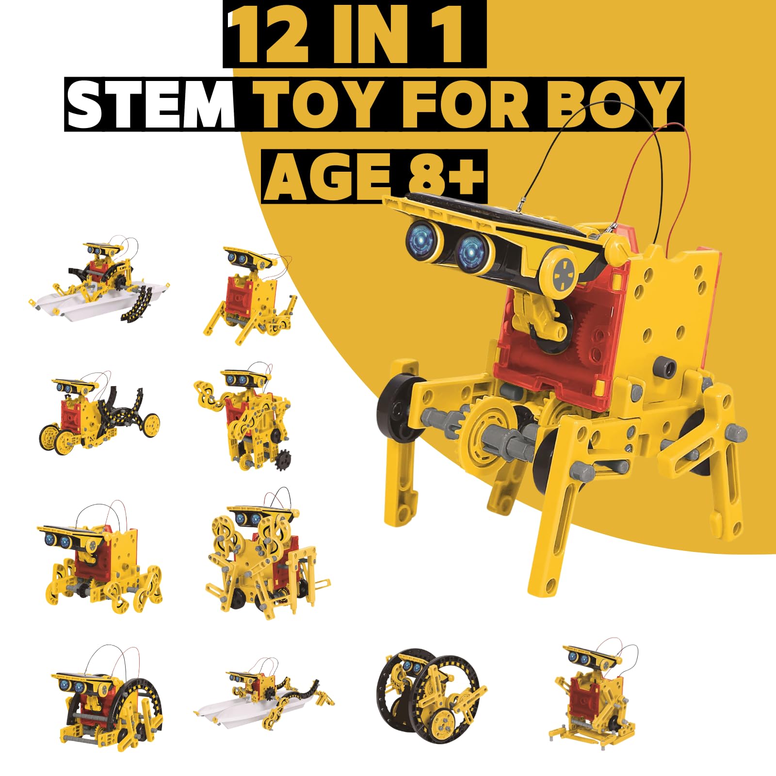ZeniMakers STEM Solar Robot Kit - Educational Science Toys for Kids Ages 8-14 | DIY Building Robotics Kit for Boys & Girls | Perfect Christmas Birthday Easter Gift | Fun Learning Projects for Home & Classroom