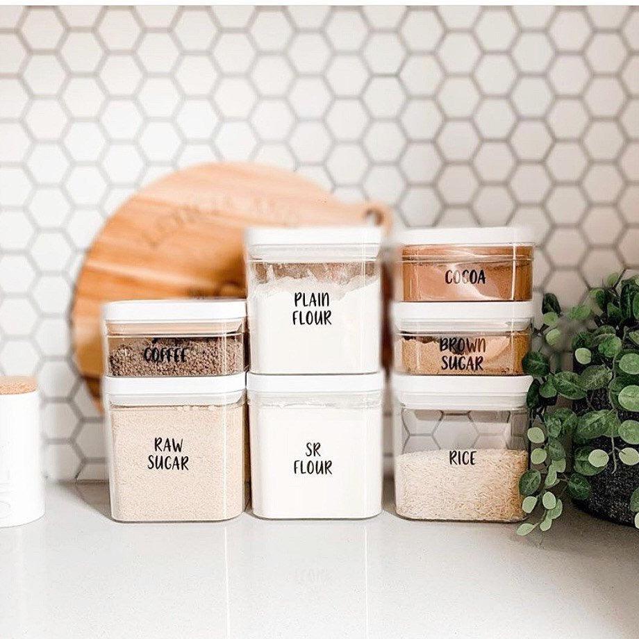 Custom Pantry Labels for Large Jars (500ml+) - Perfect for Kitchen Organization & Spice Storage - Ideal for Mason Jars, Canisters & Bulk Food Containers