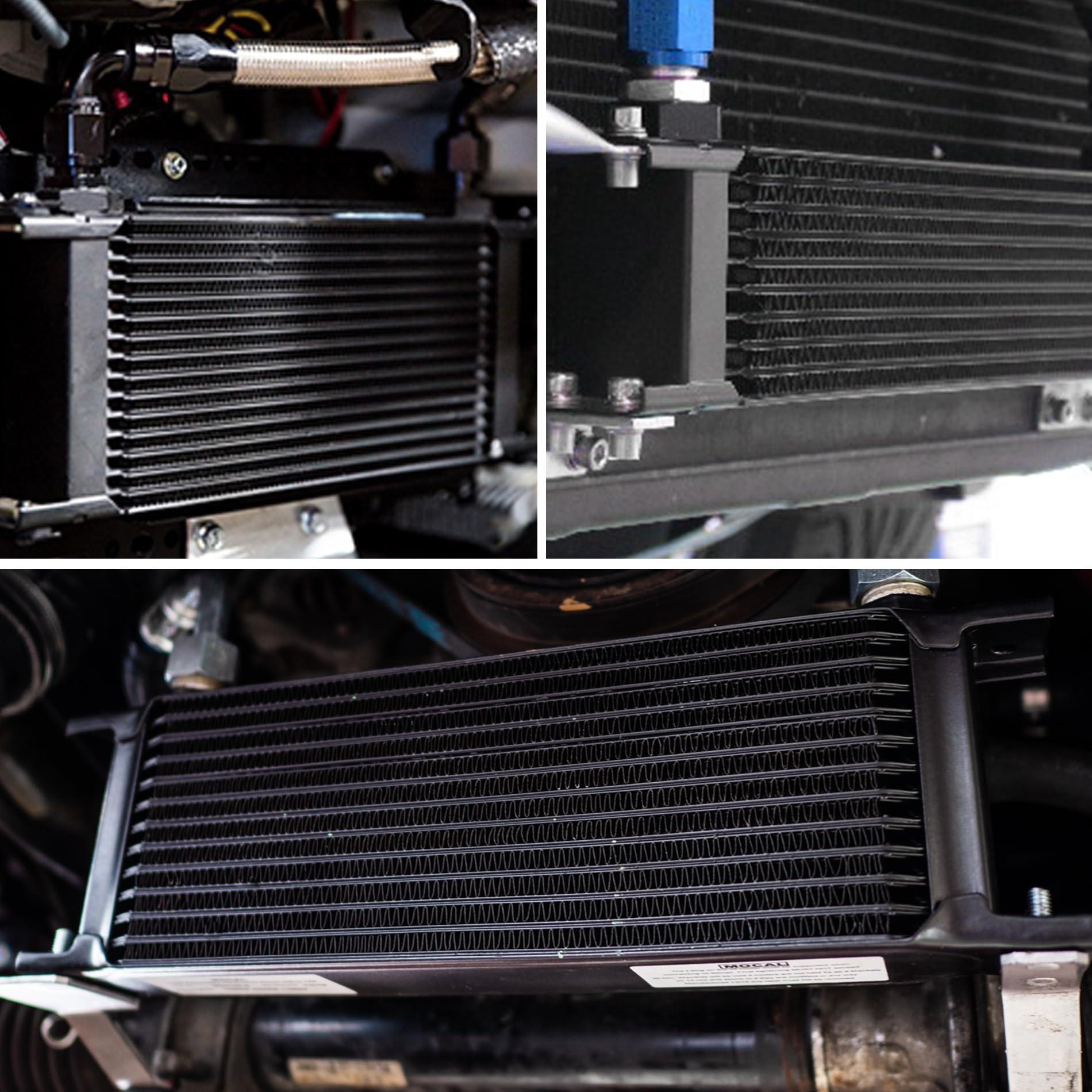EVIL ENERGY Universal 330mm/13 Inch Aluminum Alloy Black Oil Cooler Mounting Bracket Kit - Perfect for British Radiator Oil Cooler Installation in High-Performance Vehicles