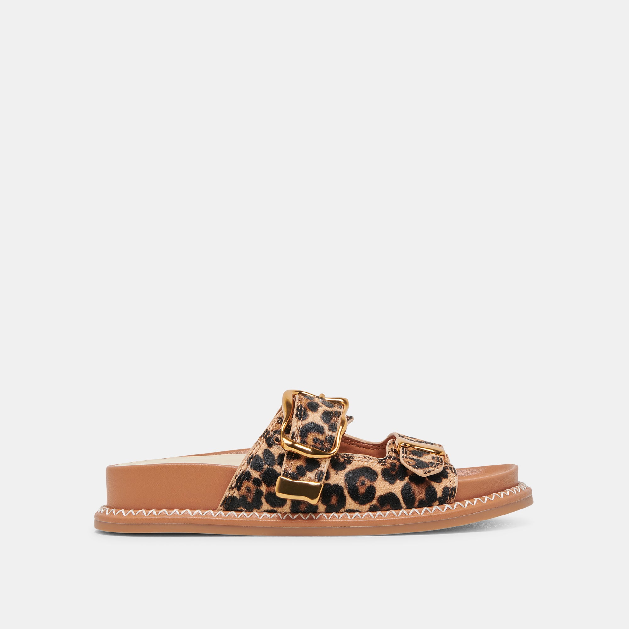 SEVANA Women's Leopard Print Calf Hair Sandals - Fashionable & Comfortable DK Style for Summer, Beach, and Casual Outings