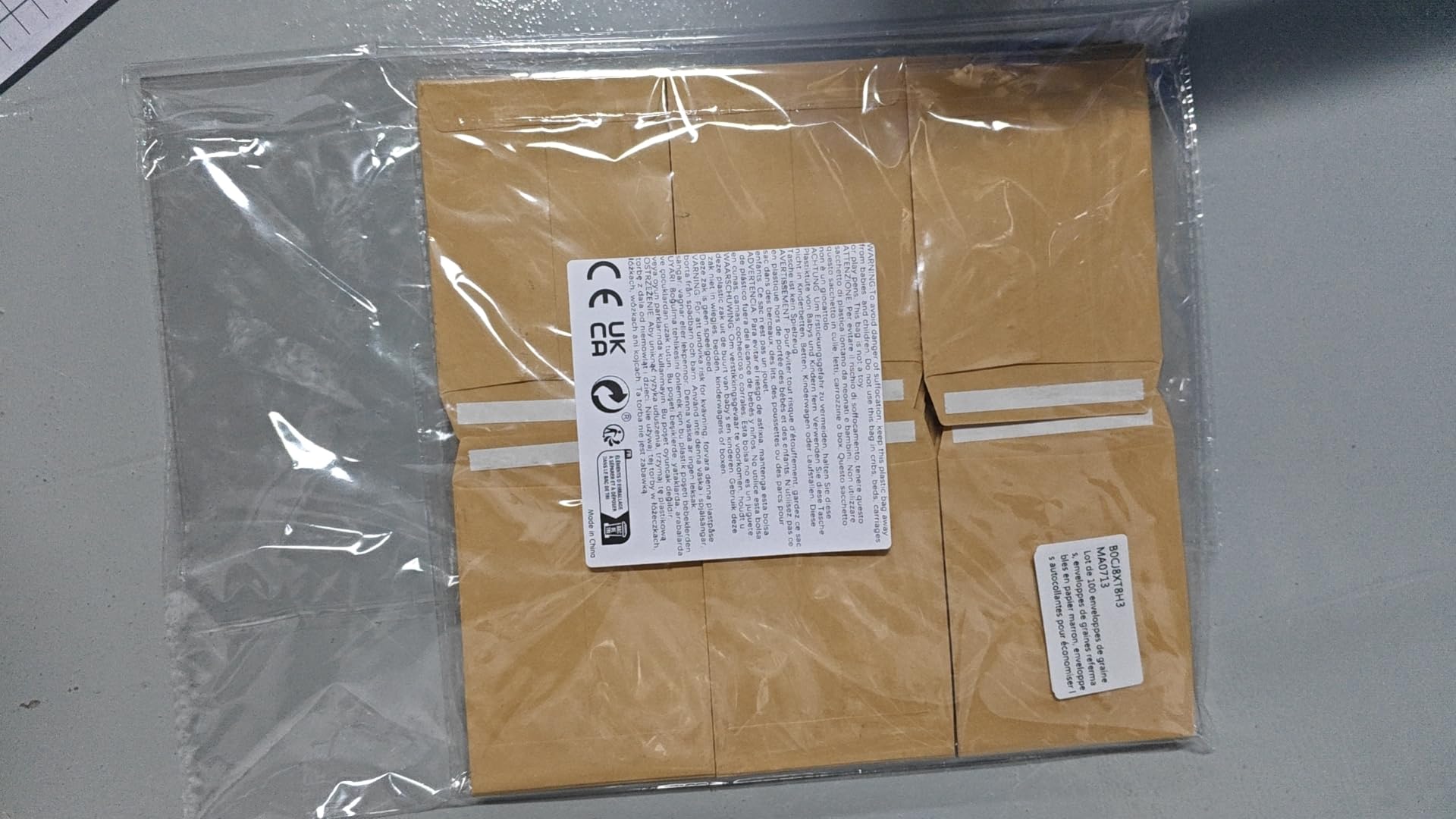 100Pcs Resealable Brown Paper Seed Envelopes - 3.1x4.7 Inch Self-Adhesive Seed Packets for Storing Vegetable & Flower Seeds | Perfect for Gardeners, Seed Swapping & Organizing Seeds Collection
