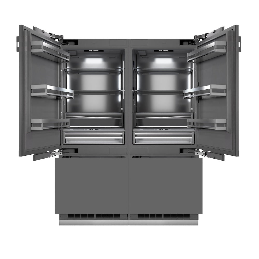 ZLINE 60 Inch 32.2 cu ft Built-In French Door Refrigerator with Bottom Freezer, Water Dispenser & Ice Maker - Graphite Gray Interior (GRBIV 60) | Perfect for Modern Kitchens, Open Concept Homes & Luxury Appliances