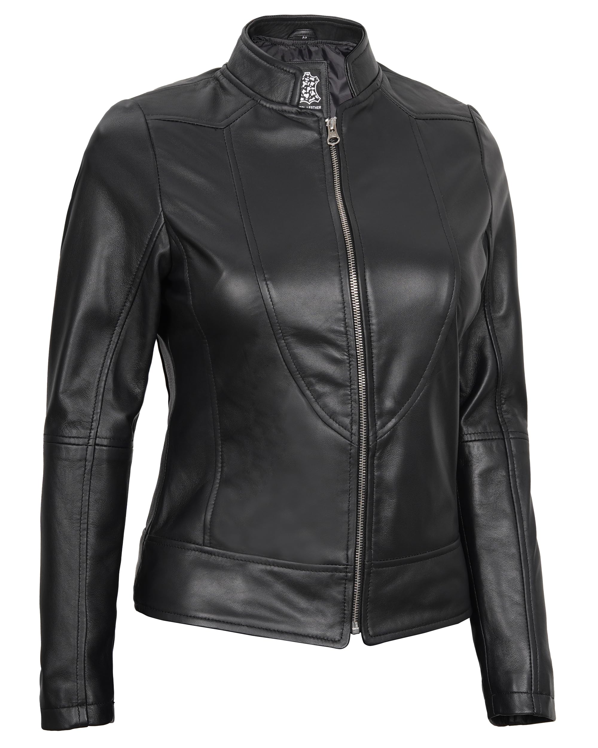 Premium Women's Leather Motorcycle Jacket - Stylish Cafe Racer Biker Jacket for Women | Perfect for Riding, Casual Wear & Outdoor Adventures