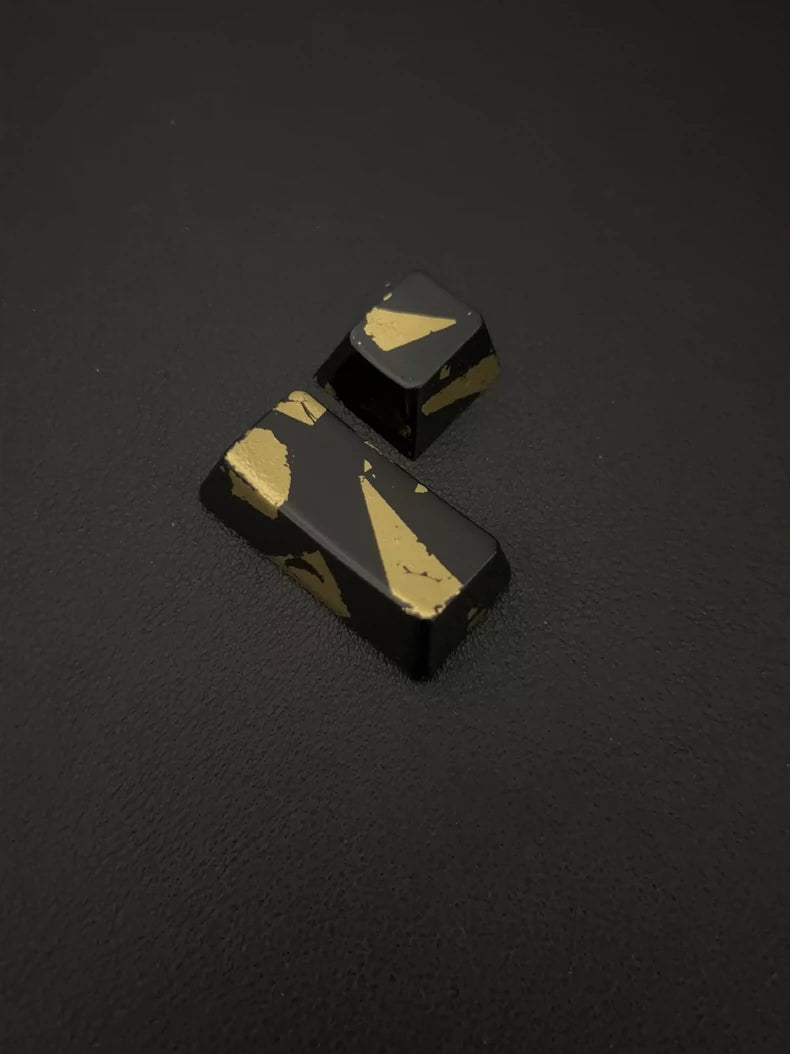 ESC+2.25U Left Shift Keycaps - Gold Shattering Effect Resin Coated Mechanical Keyboard Keycaps | Custom Personalized Keycaps for Gaming & Typing | Perfect for Mechanical Keyboard Enthusiasts & PC Builders