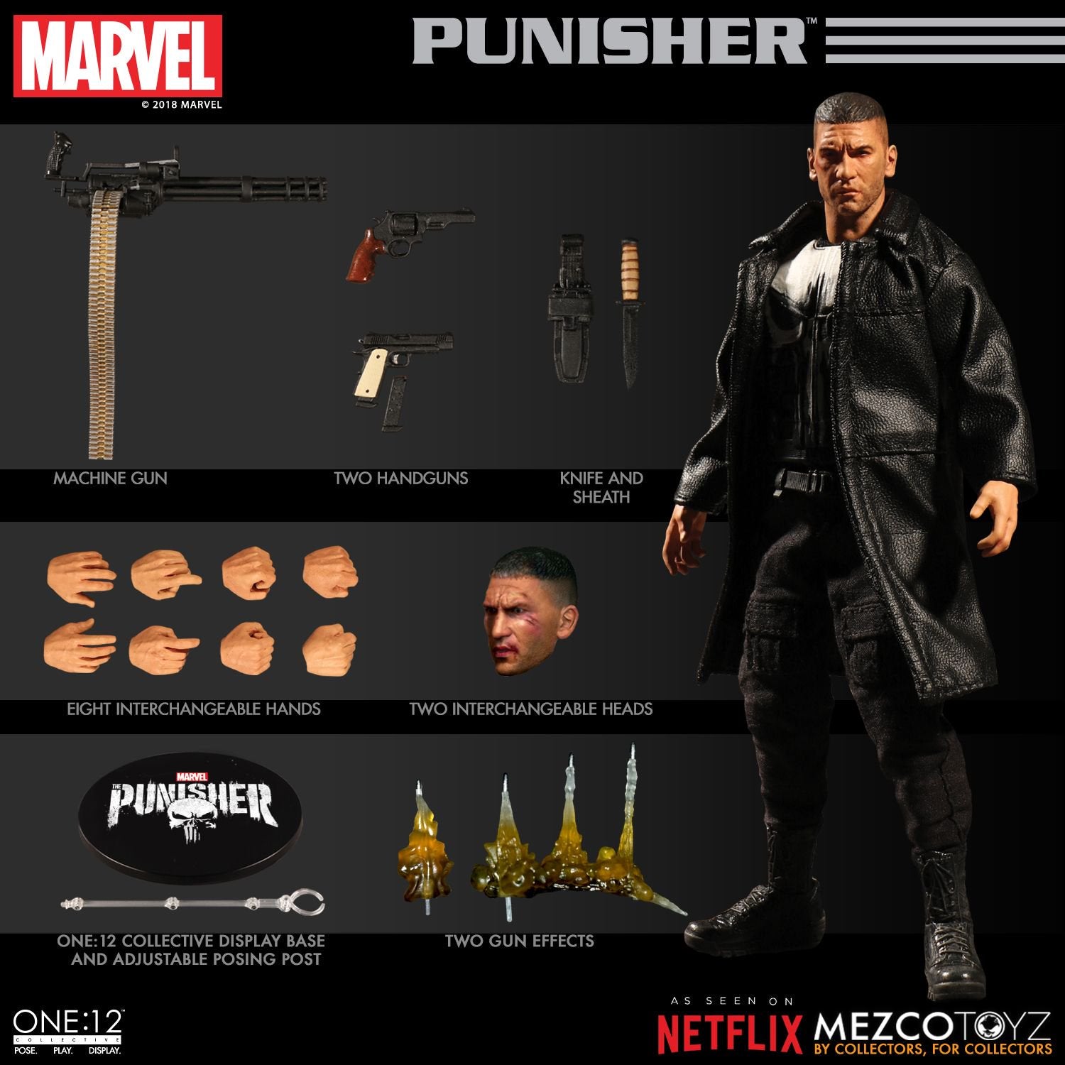 Mezco Toyz One:12 Collective Marvel Comics Punisher 1/12 Scale 6
