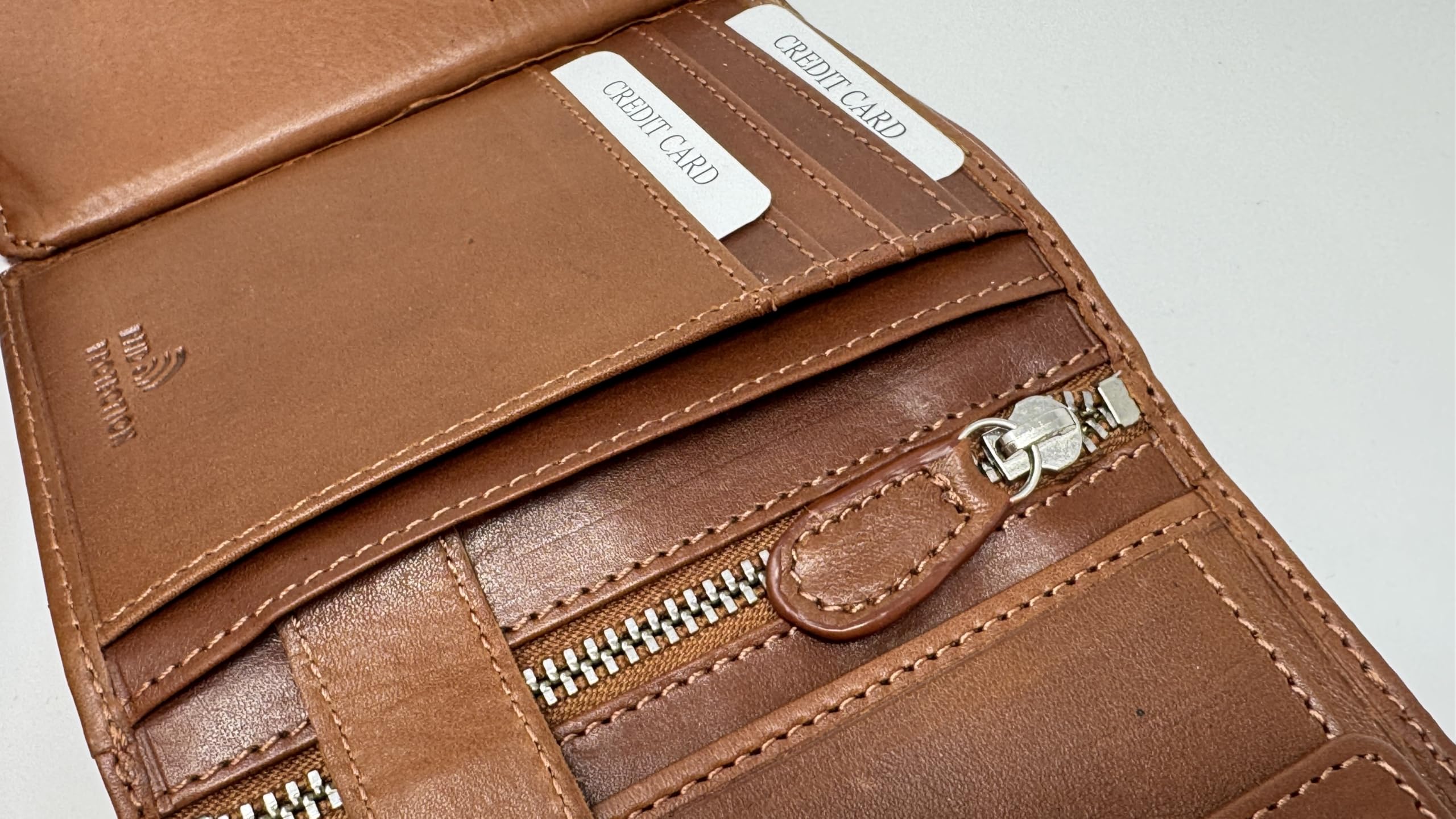 Men's RFID Blocking Genuine Full Grain Leather Bifold Wallet with Flip ID Window & Secure Zipper Compartment - Extra Large Capacity (Bugatti Tan) | Perfect for Travel, Business & Everyday Use