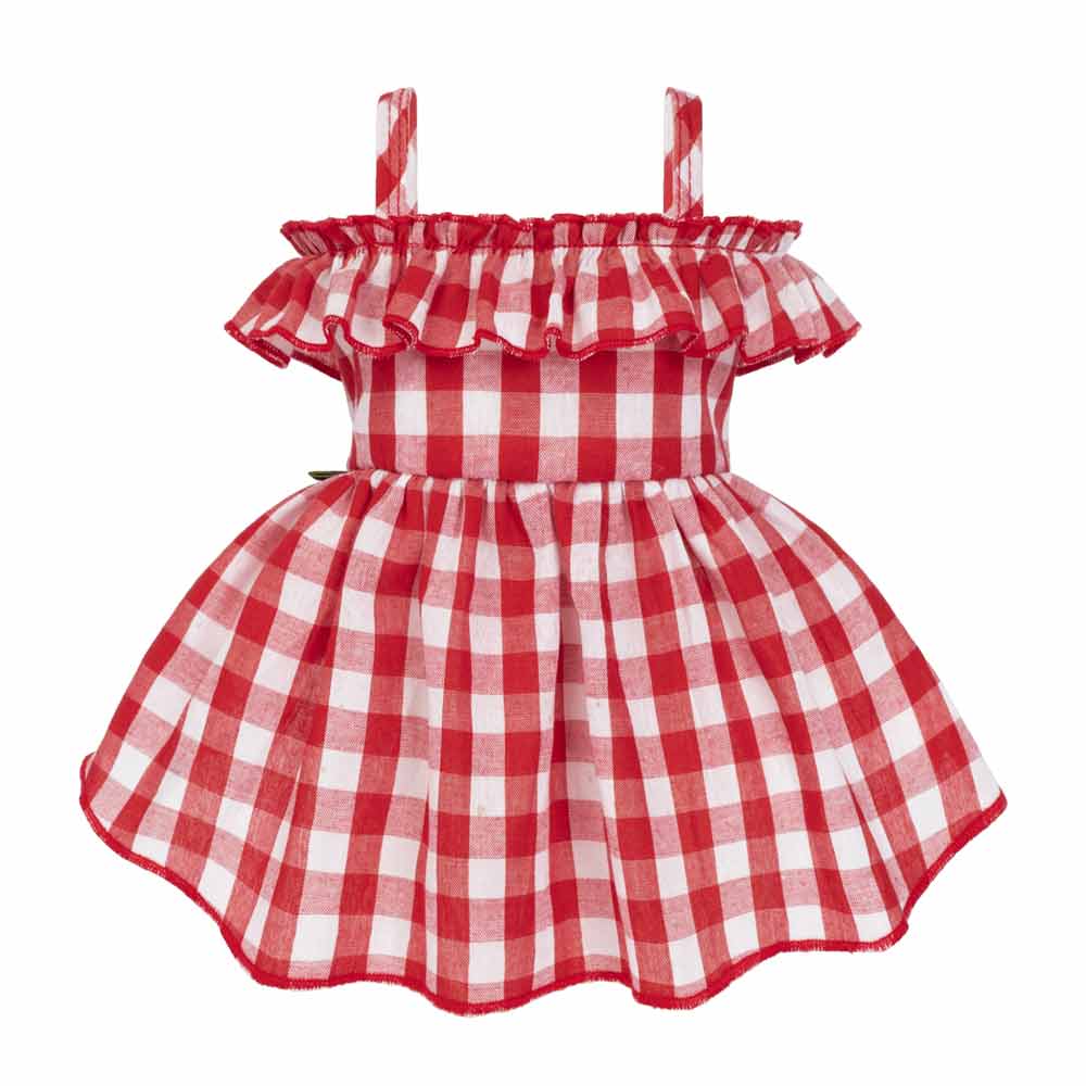 Bohemian Plaid Dog Dress for Small Medium Large Breeds - Cute & Comfortable Pet Clothes for Daily Walks & Photo Shoots